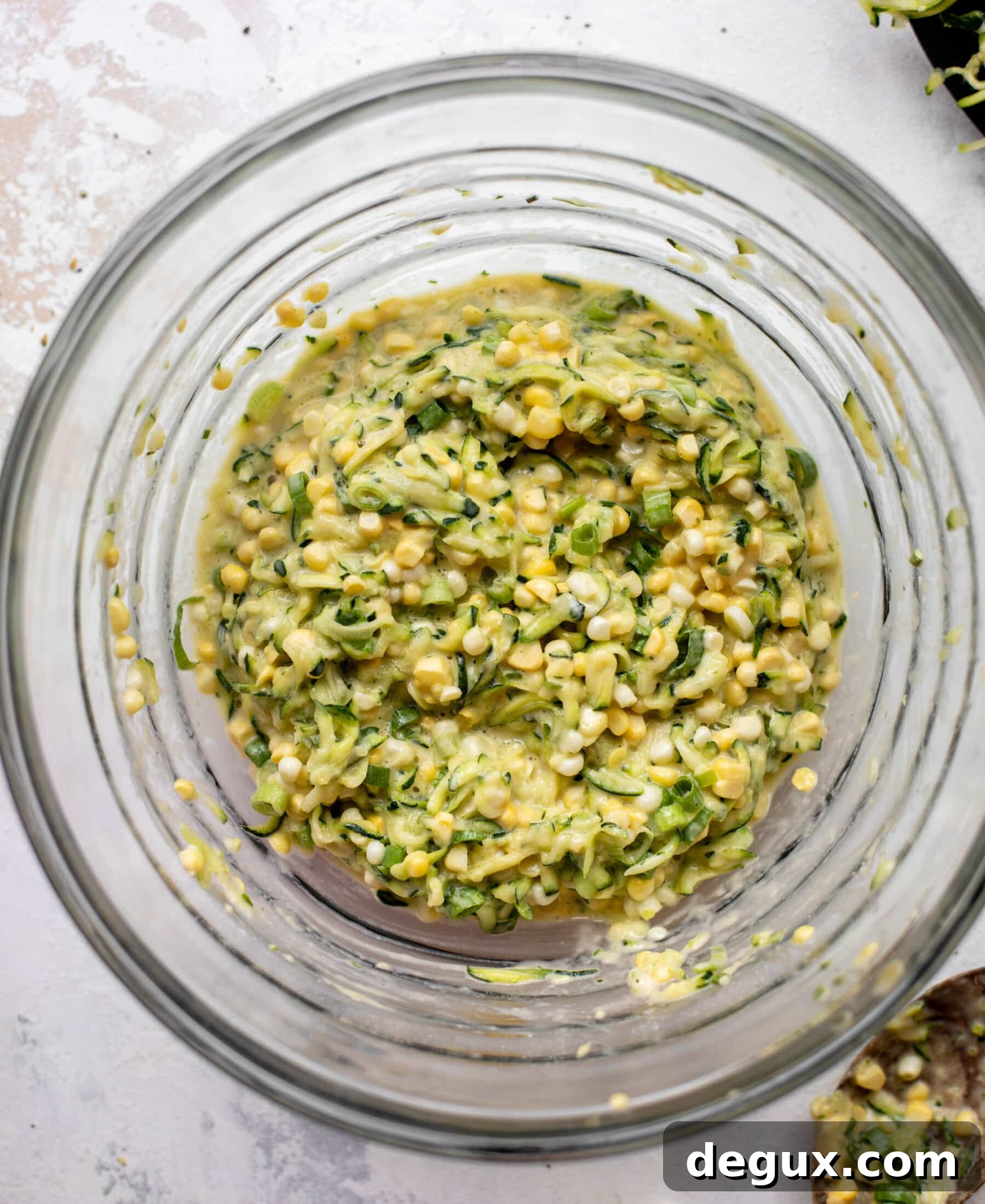Zucchini and Corn Fritters with Lemon Basil Aioli Recipe 5 zucchini corn fritter batter