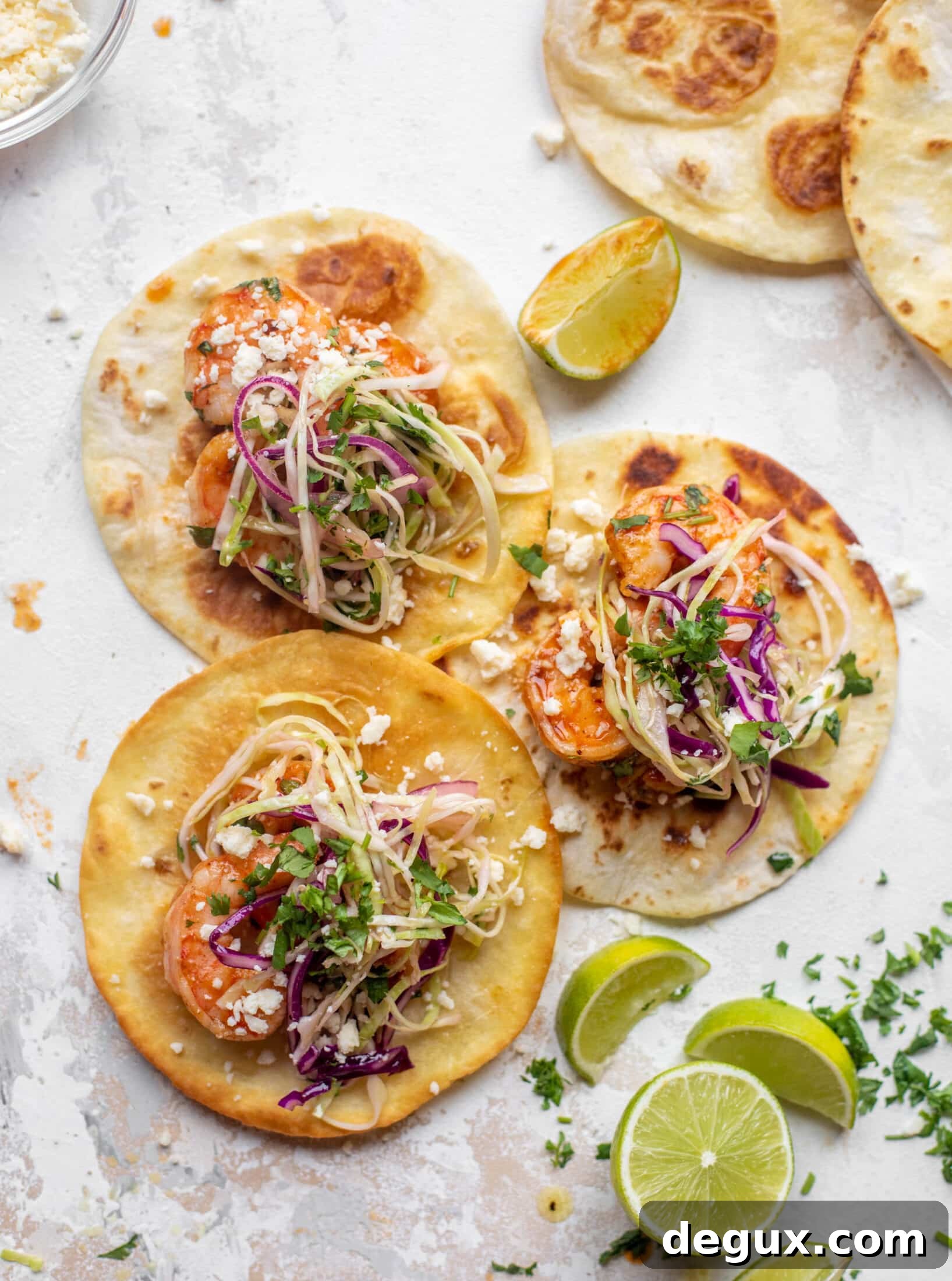 honey chipotle shrimp tacos