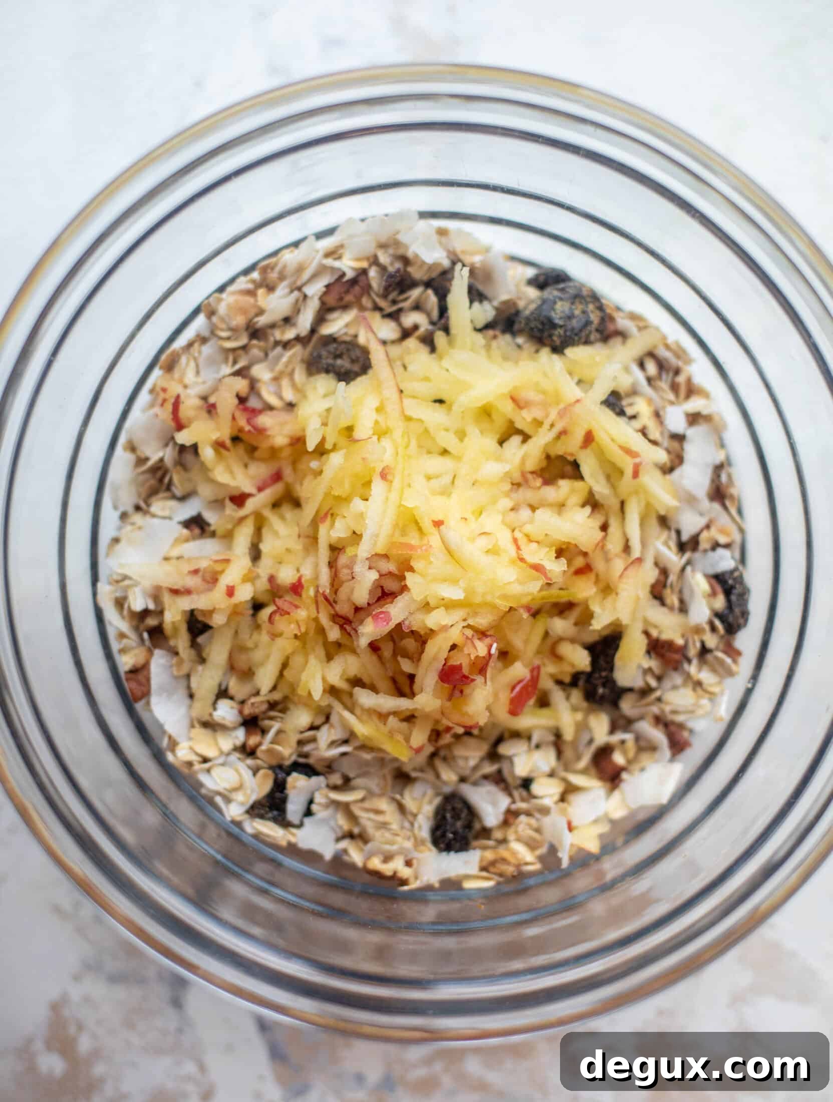 grated apple in muesli