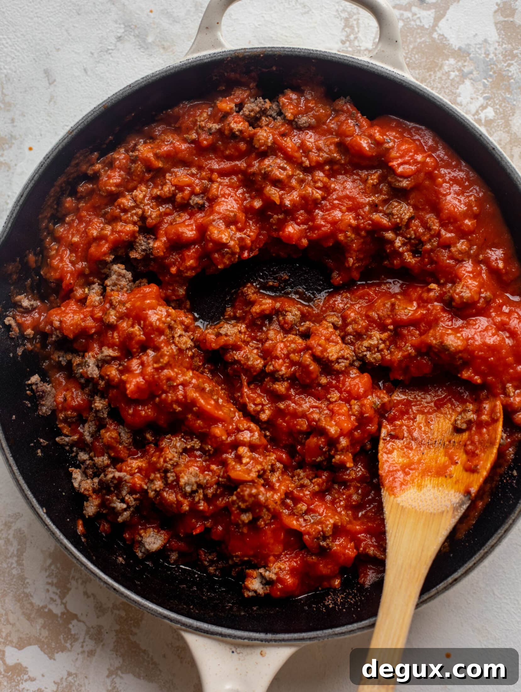 ground beef and marinara