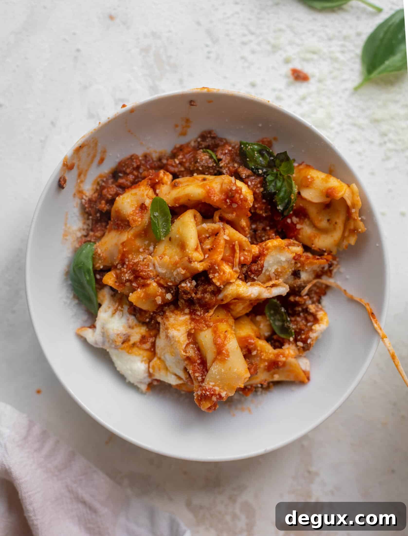 cheesy weeknight tortellini skillet