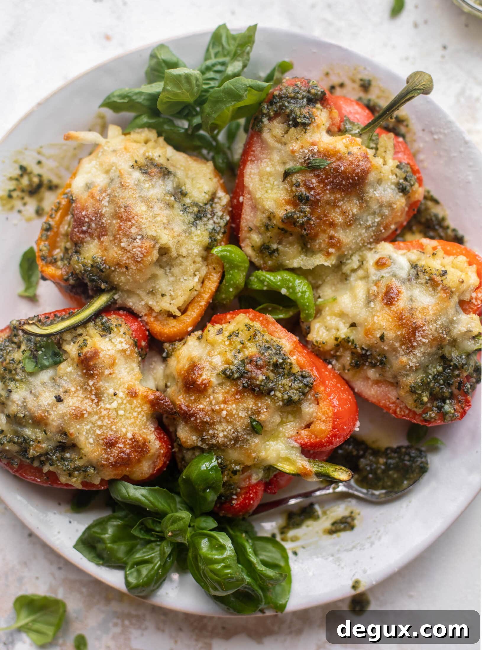 Pesto Risotto-Stuffed Peppers: Creamy Italian Dinner Recipe 2 pesto risotto stuffed peppers