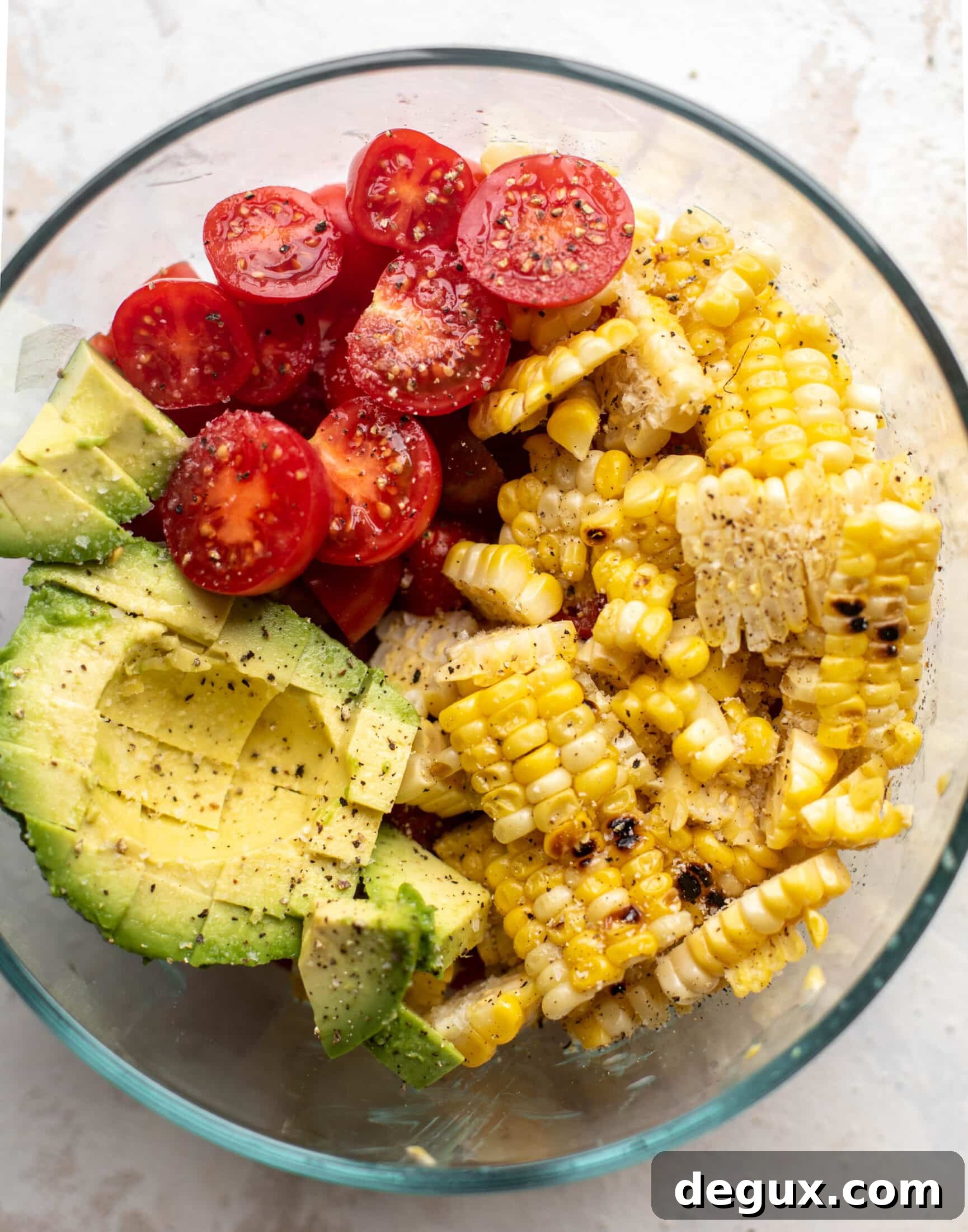 Grilled Summer Salmon with Fresh Chimichurri Sauce 4 corn, avocado, tomatoes