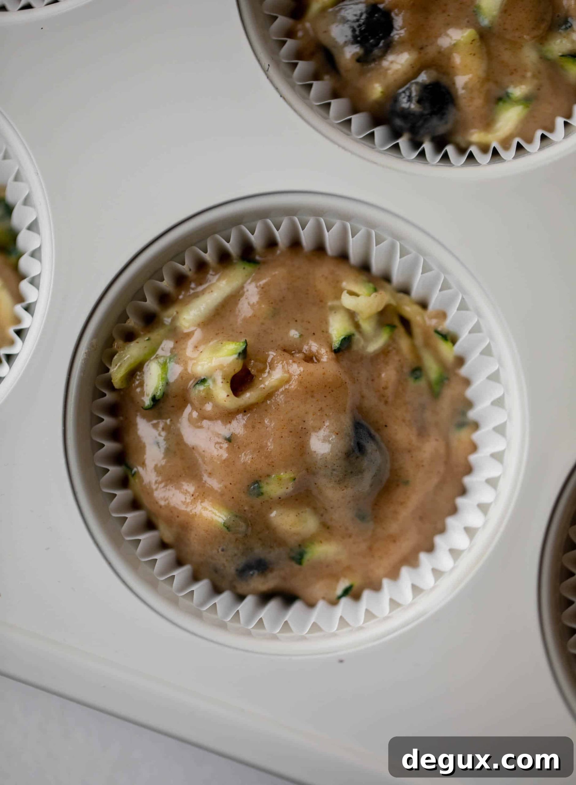 blueberry zucchini muffin batter