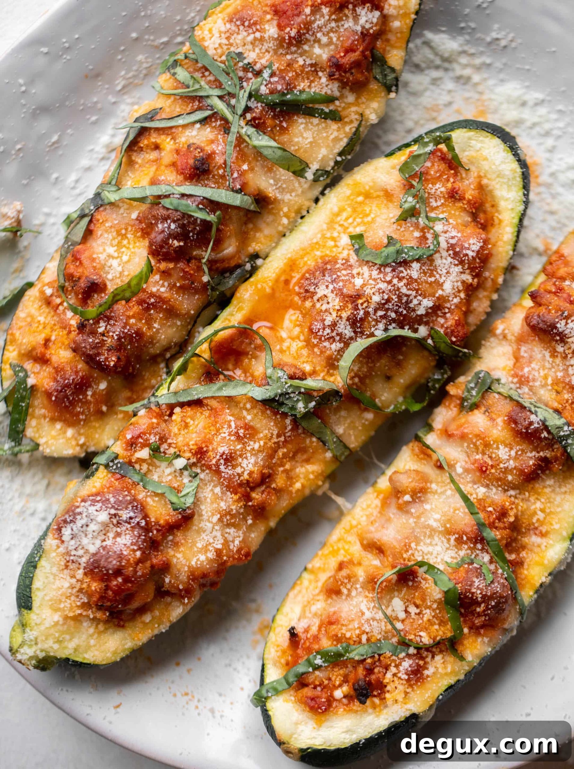 zucchini boat bolognese