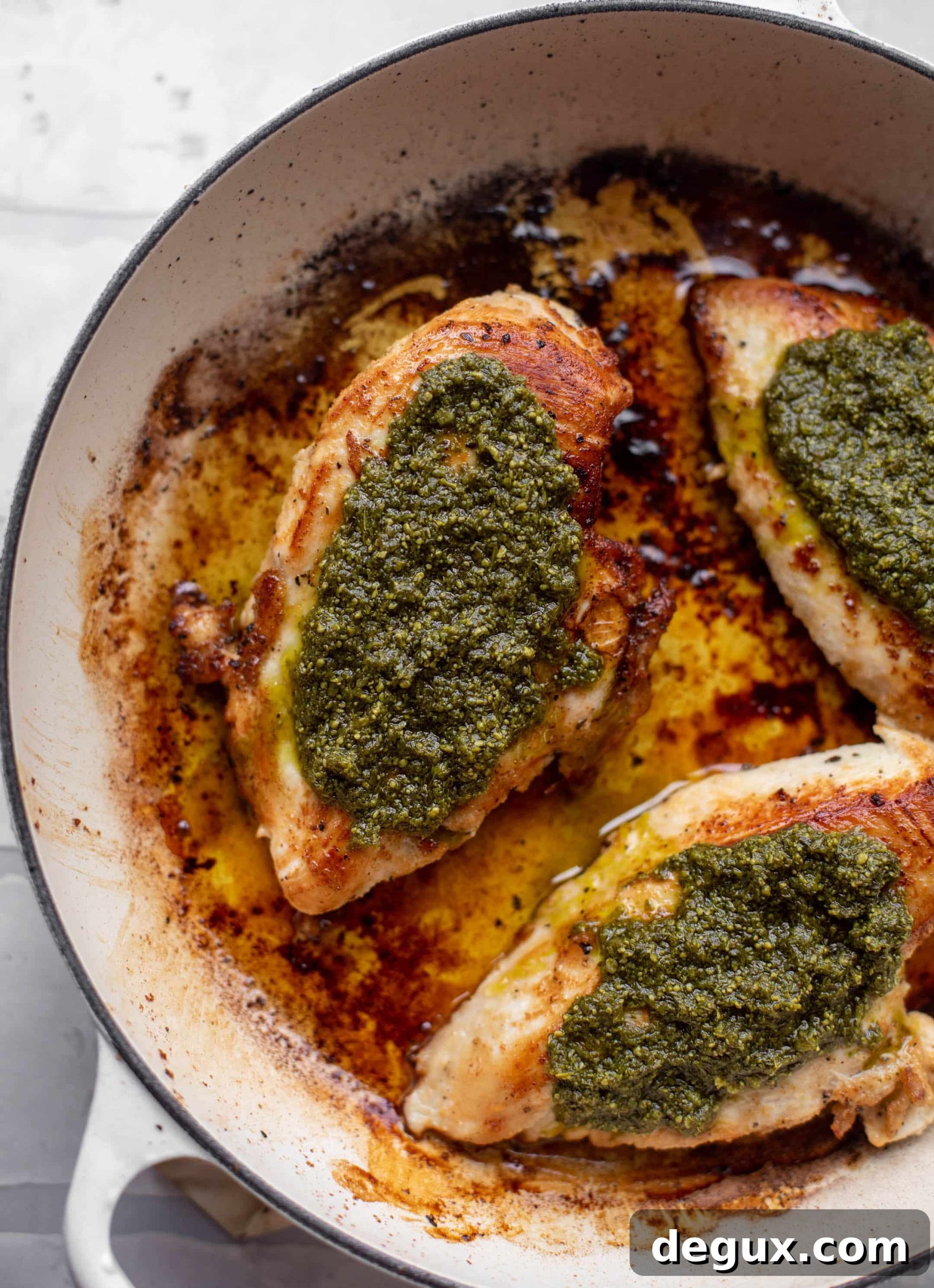 Pesto Melt Chicken Recipe: Savory Baked Chicken with Cheese 5 seared chicken with pesto
