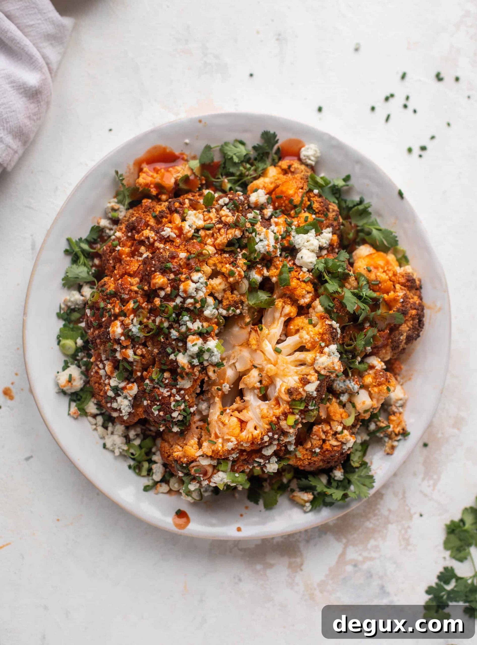 whole roasted buffalo cauliflower