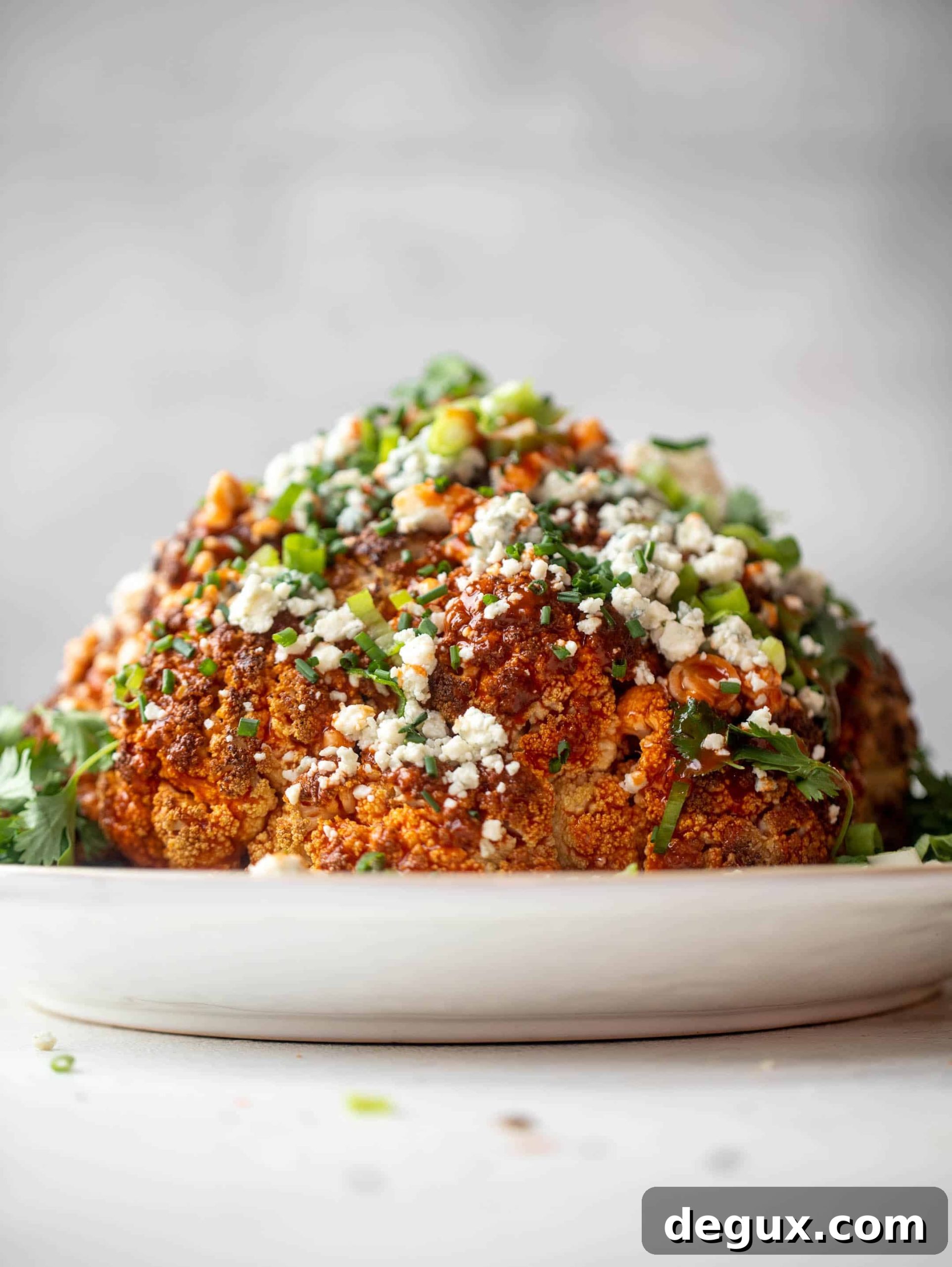 whole roasted buffalo cauliflower