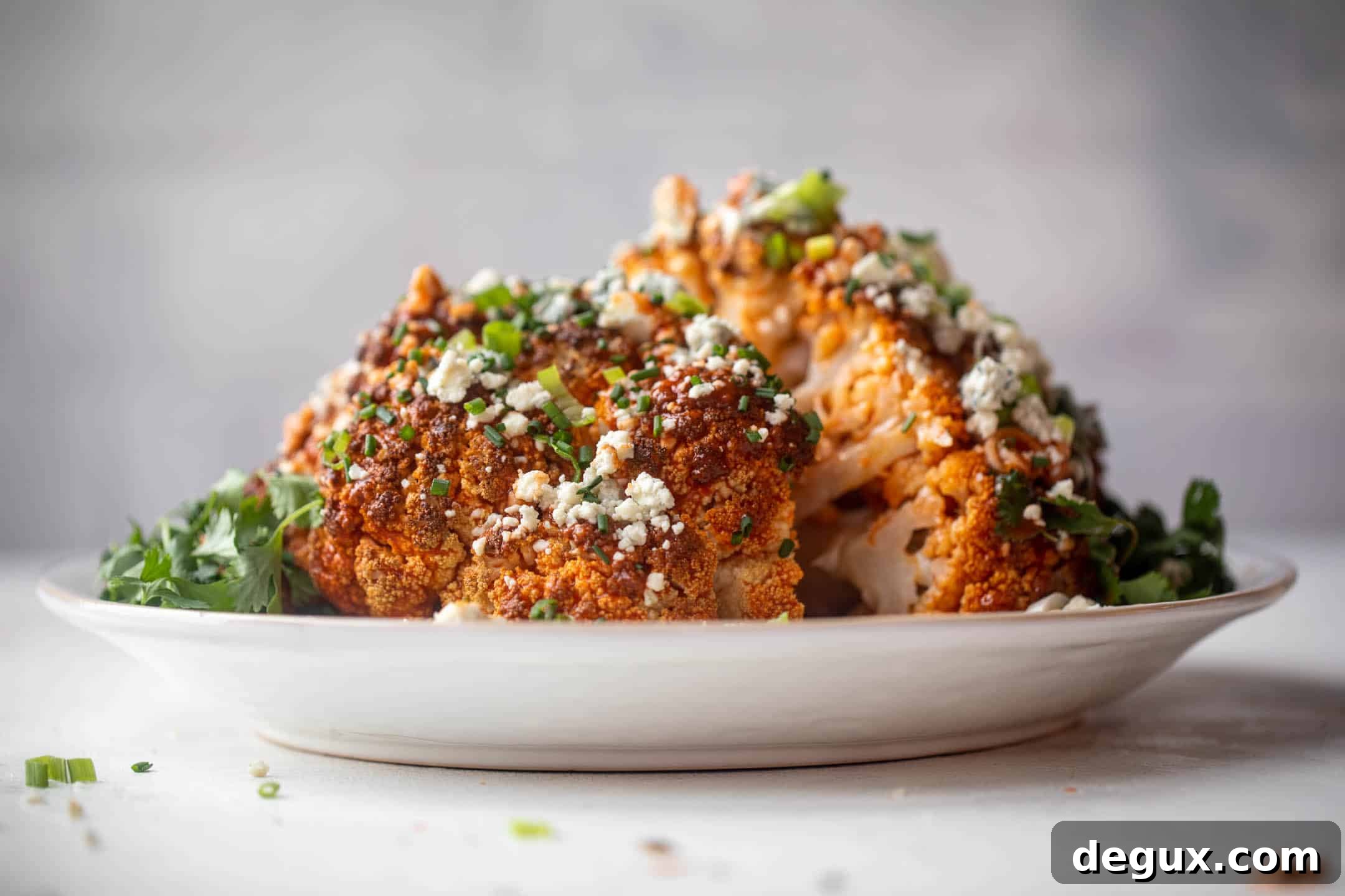 whole roasted buffalo cauliflower