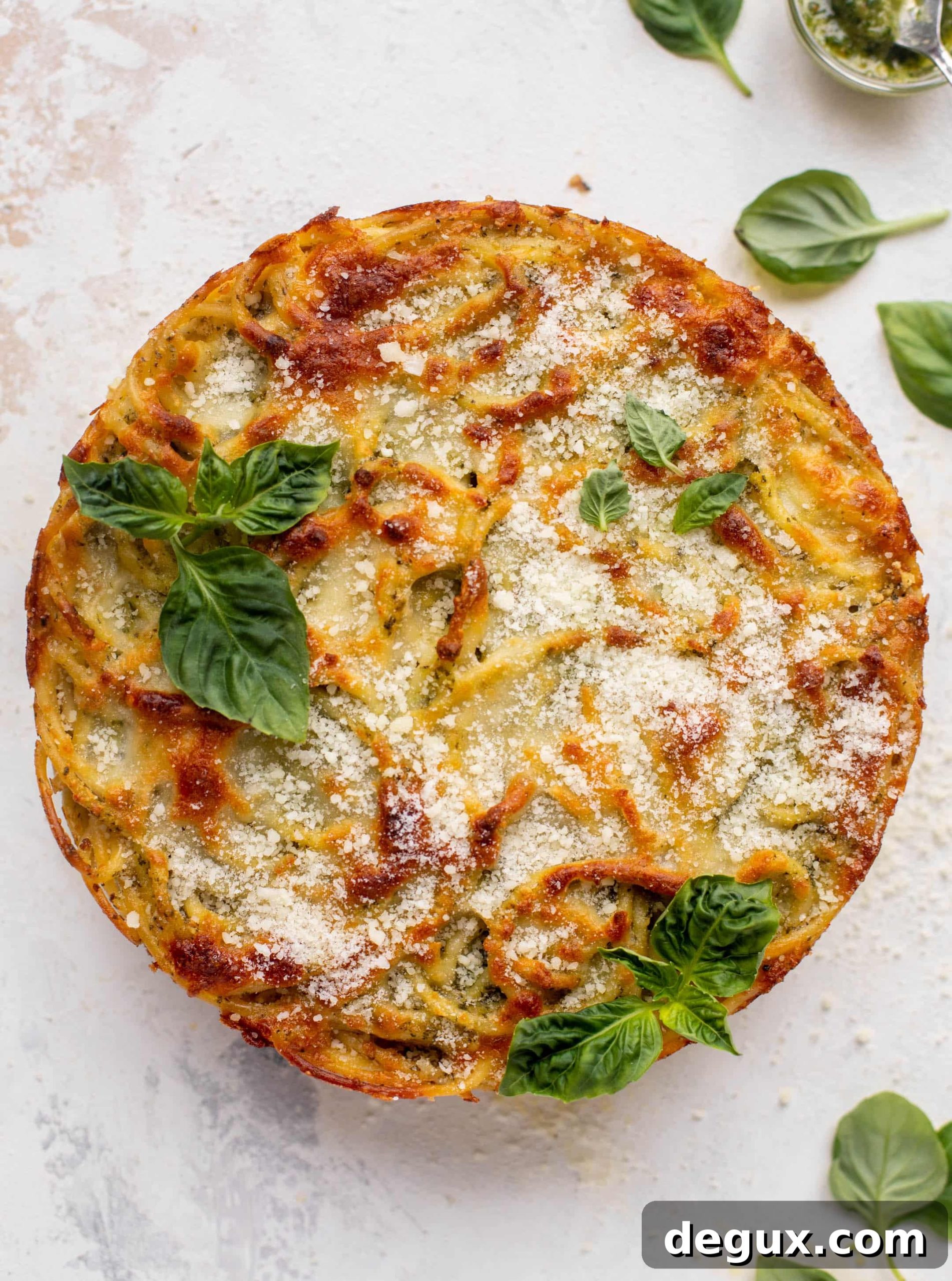 Pesto Bucatini Pie Recipe: Creamy Baked Pasta with Basil 7 pesto pasta pie
