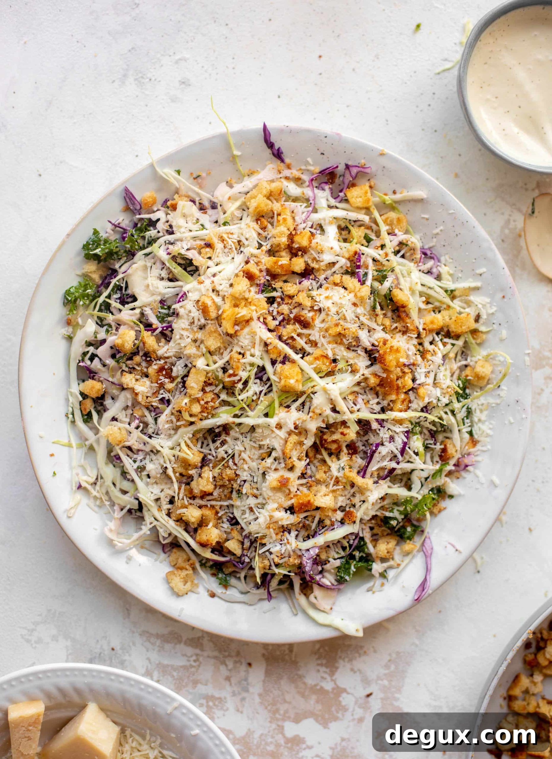 caesar slaw with croutons
