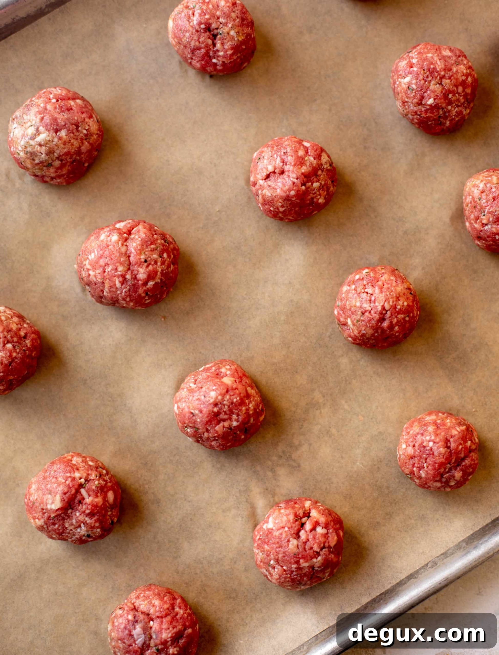 meatballs on a baking sheet