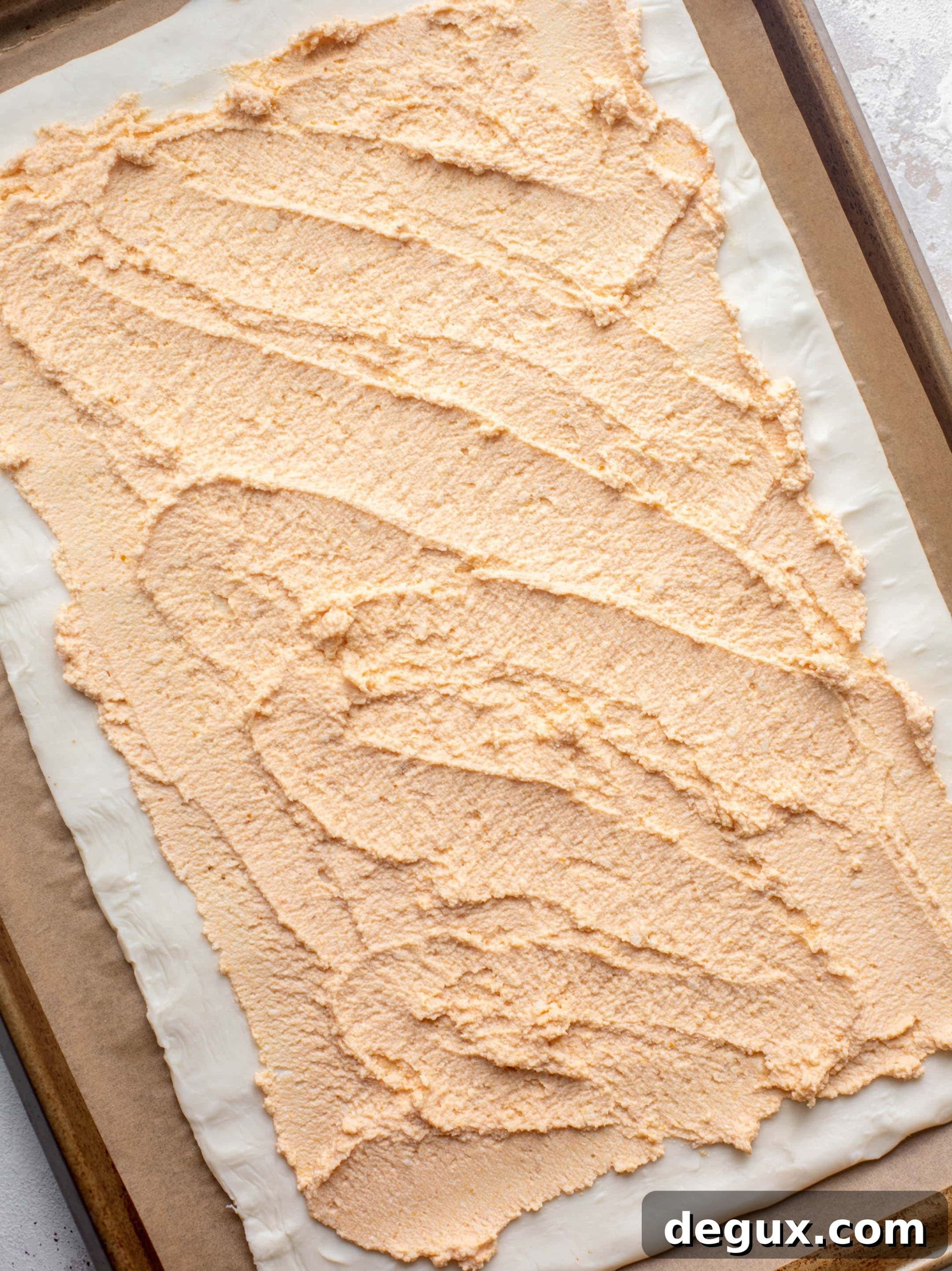 ricotta pumpkin on puff pastry