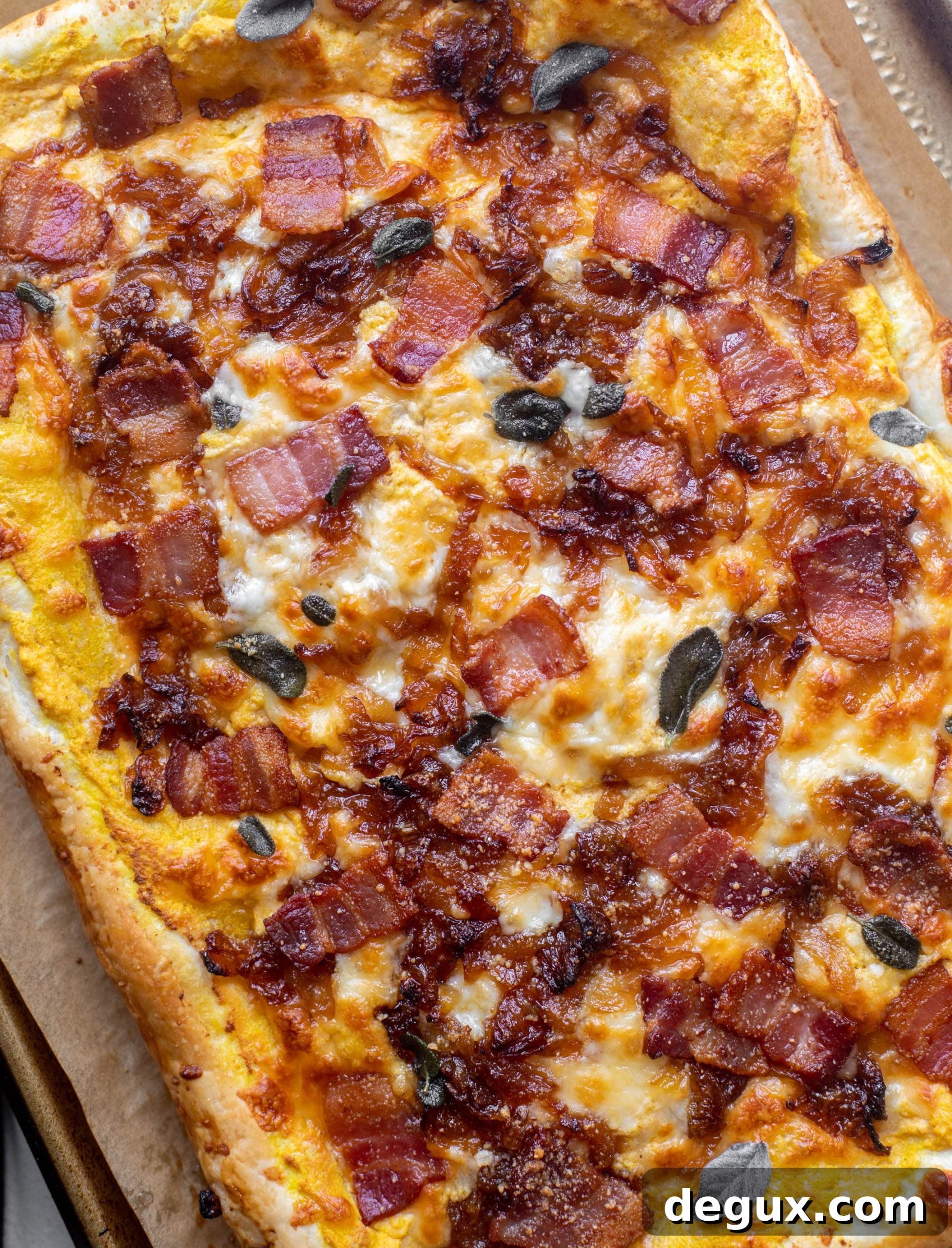 savory pumpkin puff pastry pizza