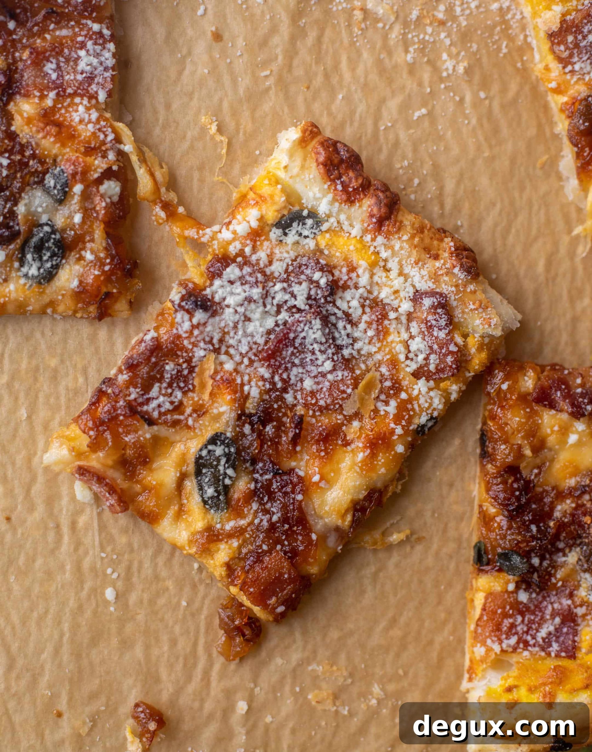 savory pumpkin puff pastry pizza