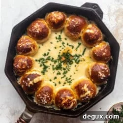 Pumpkin Beer Cheese Dip with Soft Pretzels Skillet 10 img 83401 9