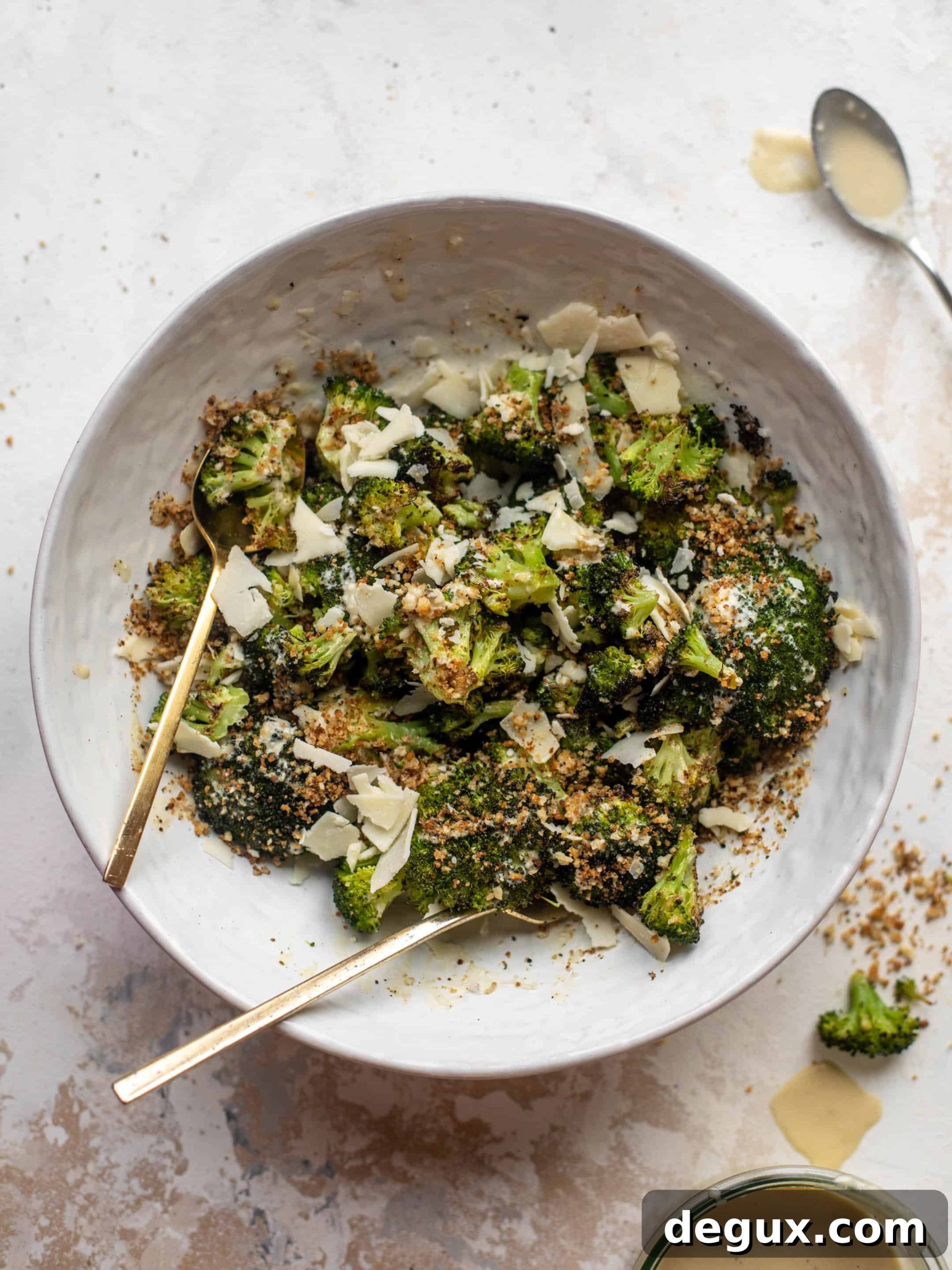 Roasted Broccoli Caesar Salad with Crispy Croutons 2 roasted broccoli caesar salad