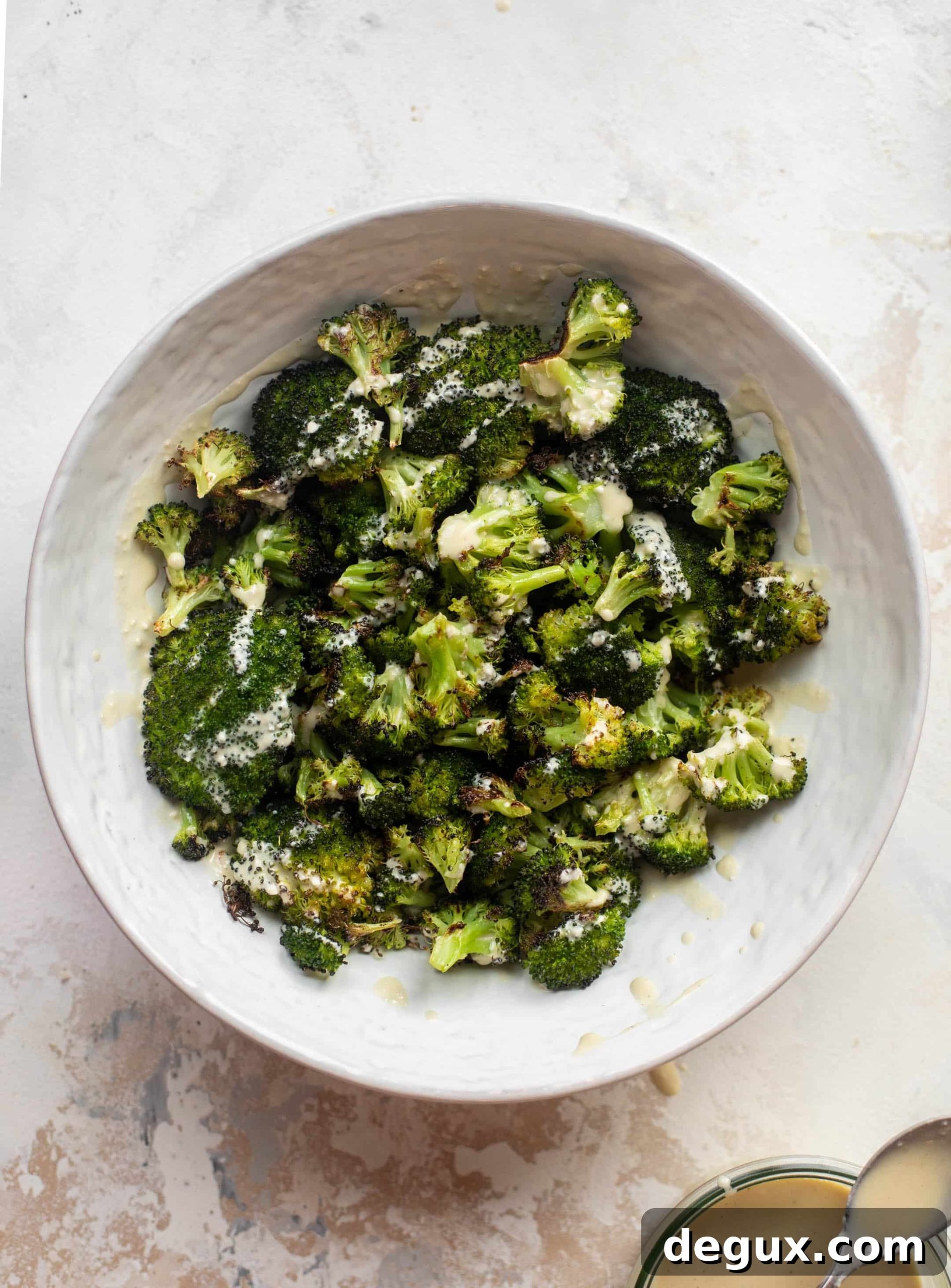 Roasted Broccoli Caesar Salad with Crispy Croutons 6 roasted broccoli with caesar dressing