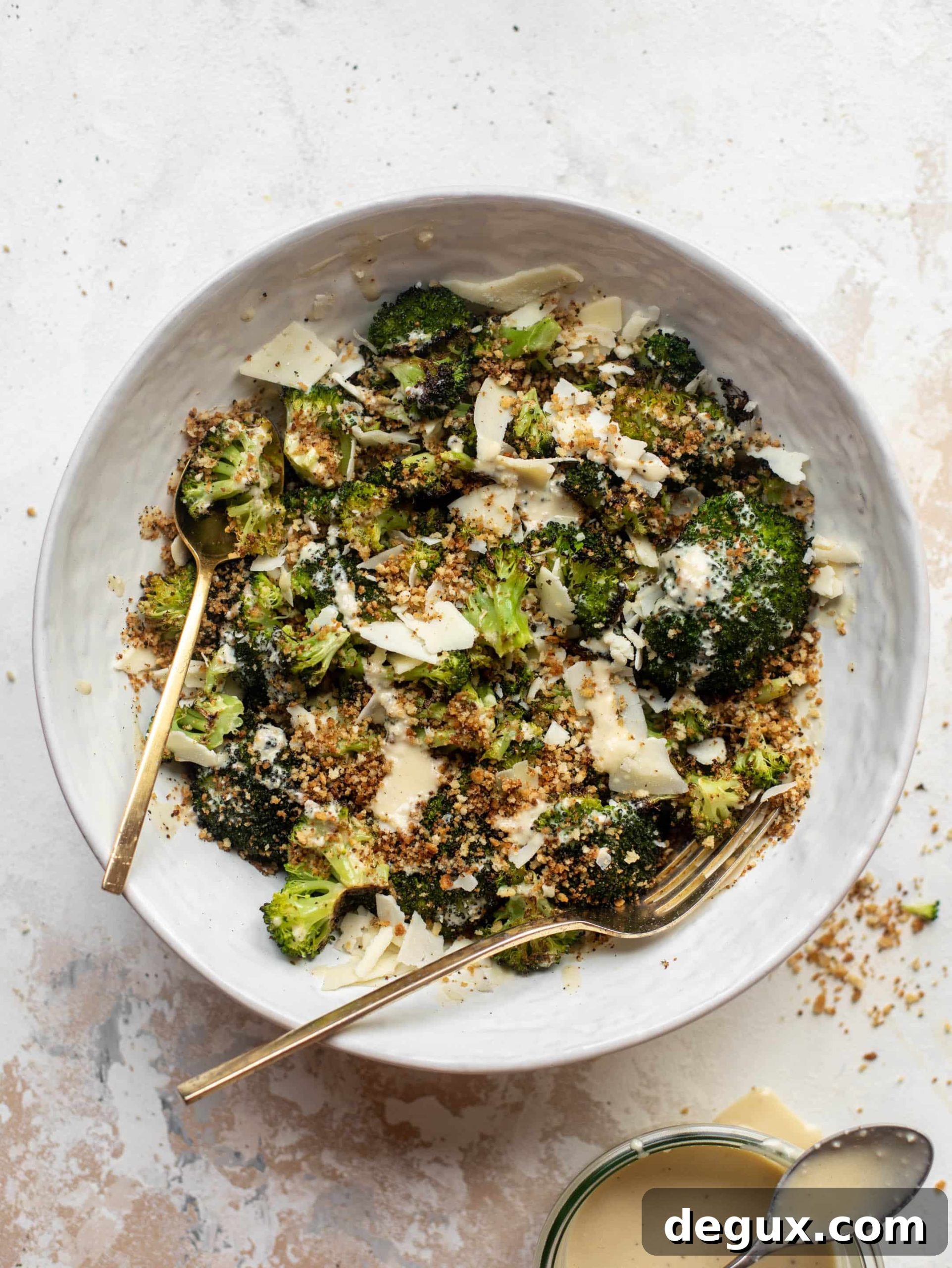 Roasted Broccoli Caesar Salad with Crispy Croutons 8 roasted broccoli caesar salad