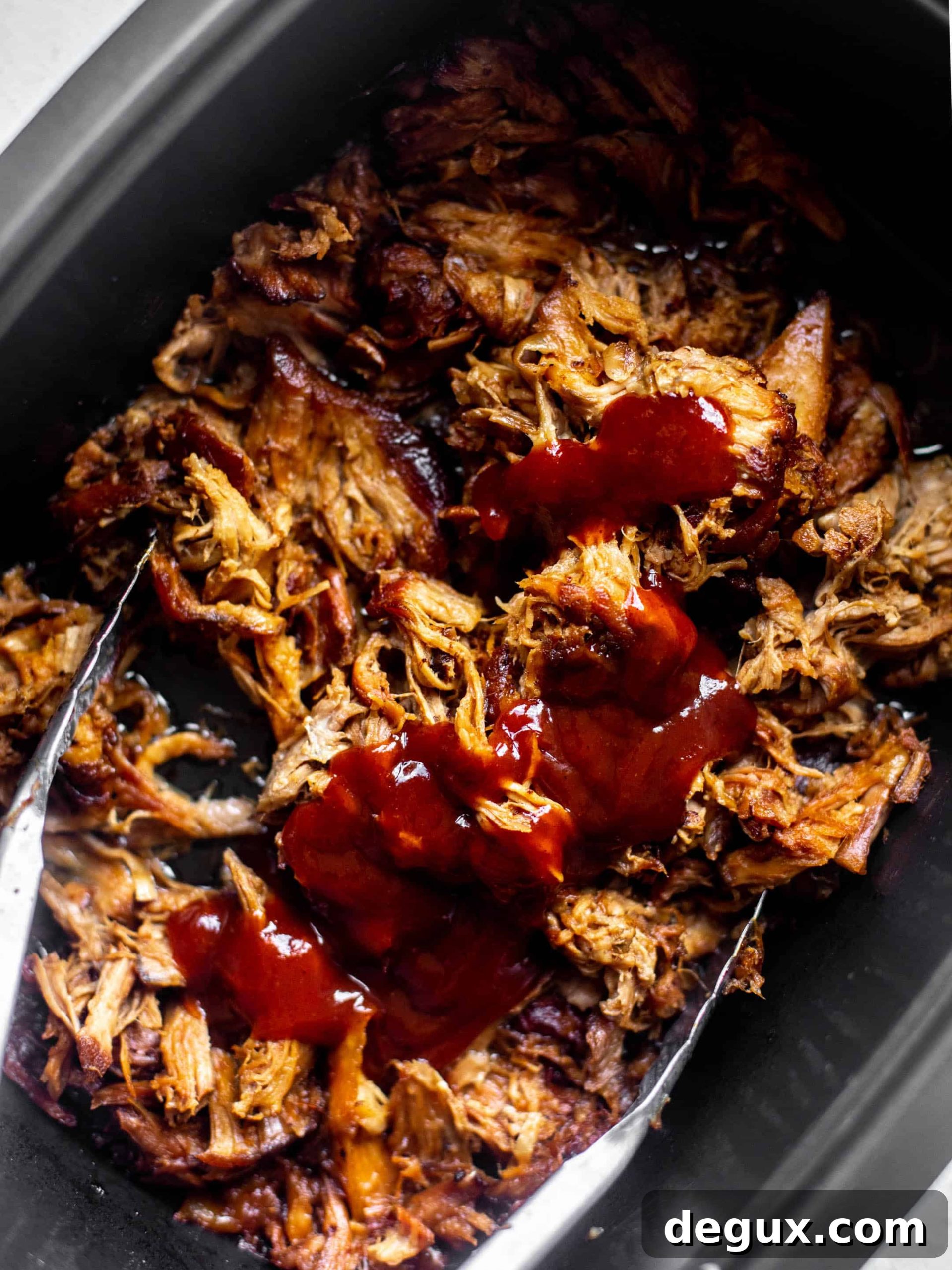 slow cooker pulled pork with BBQ sauce