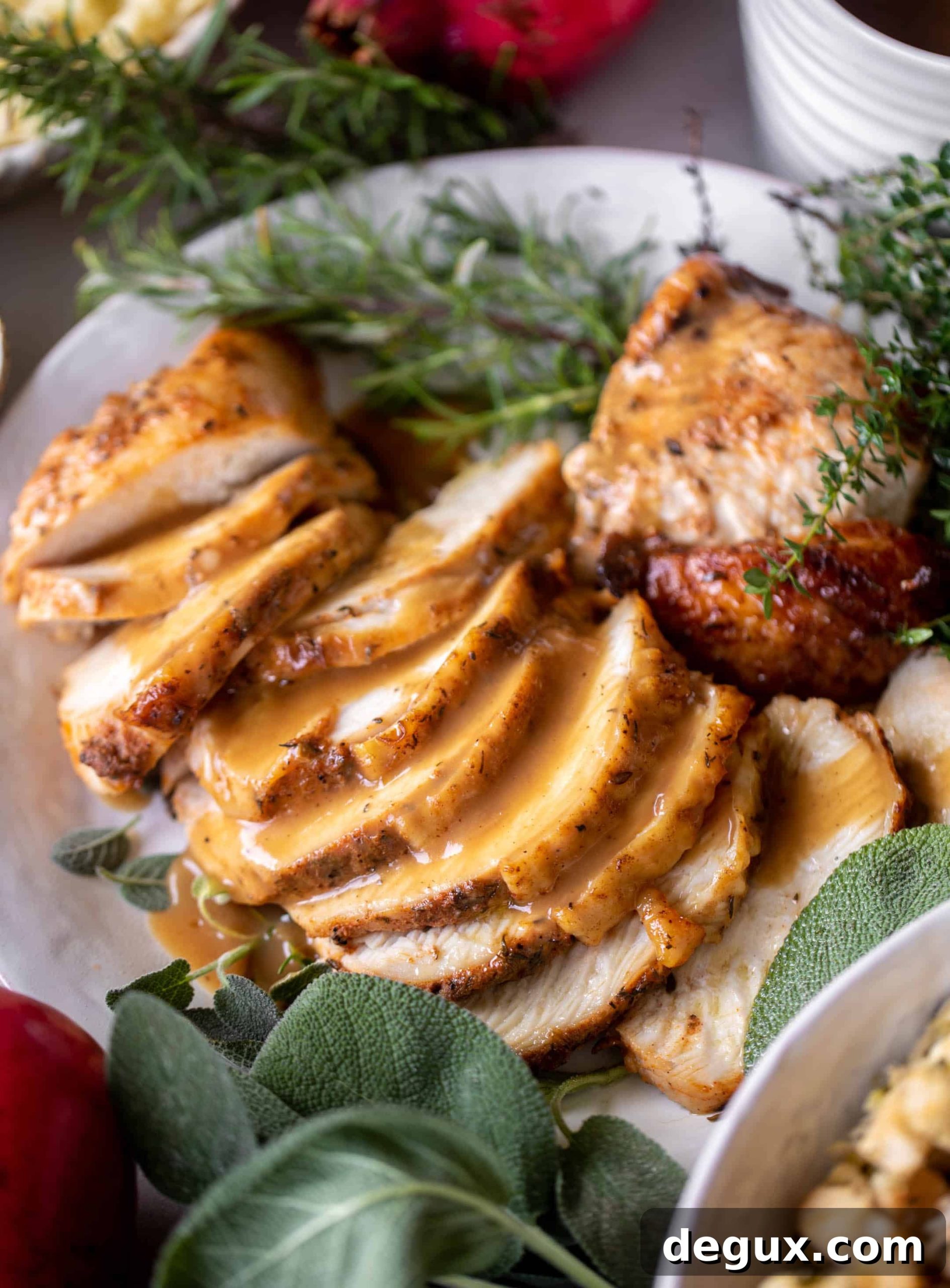 Herb-Butter Turkey Breast Roast with Savory Pan Gravy 11 easy roasted turkey breast with gravy