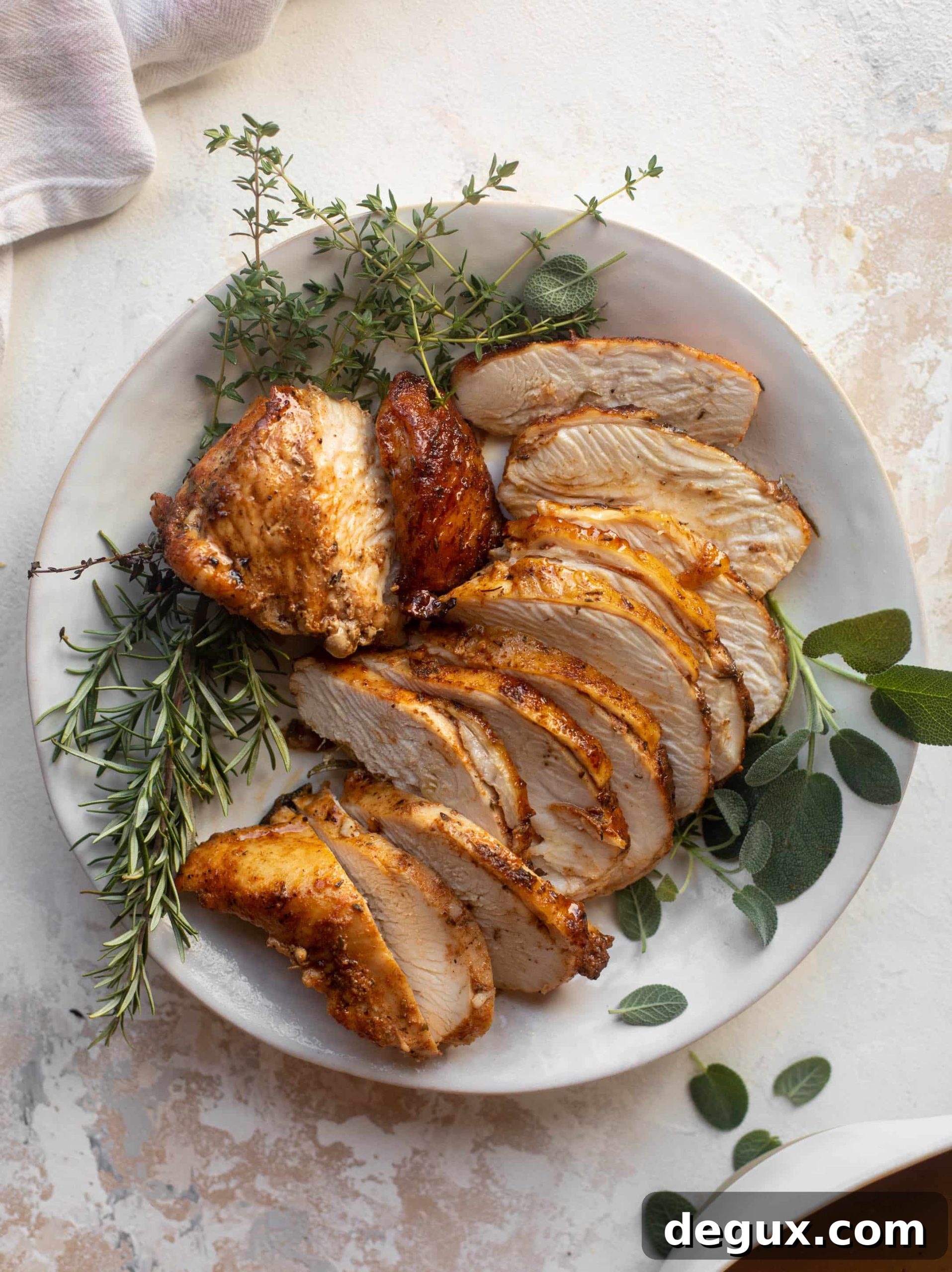 Herb-Butter Turkey Breast Roast with Savory Pan Gravy 3 easy roasted turkey breast
