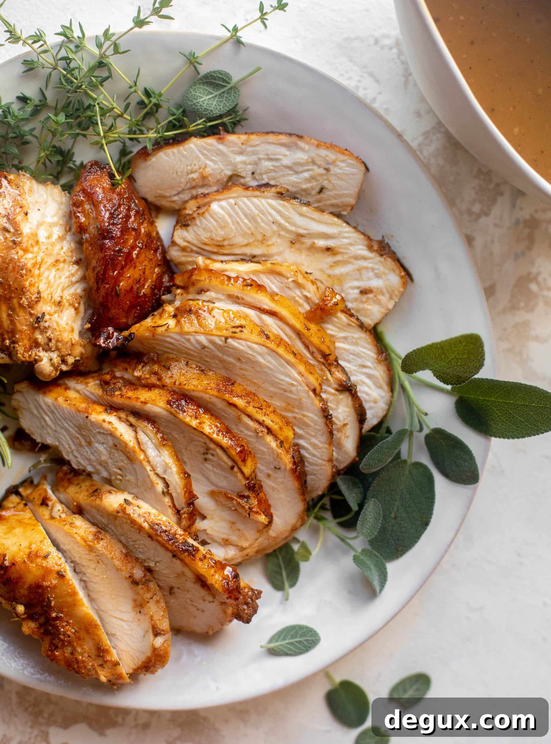 Herb-Butter Turkey Breast Roast with Savory Pan Gravy 9 easy roasted turkey breast with gravy