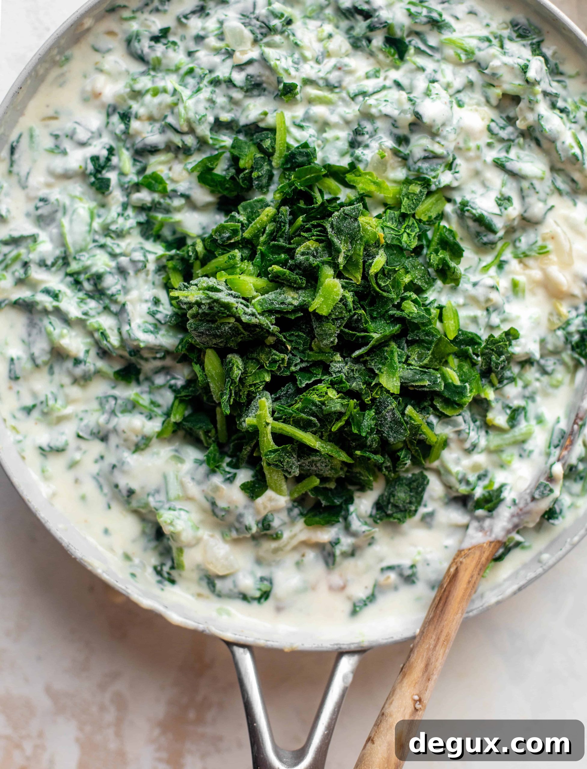bechamel with frozen spinach