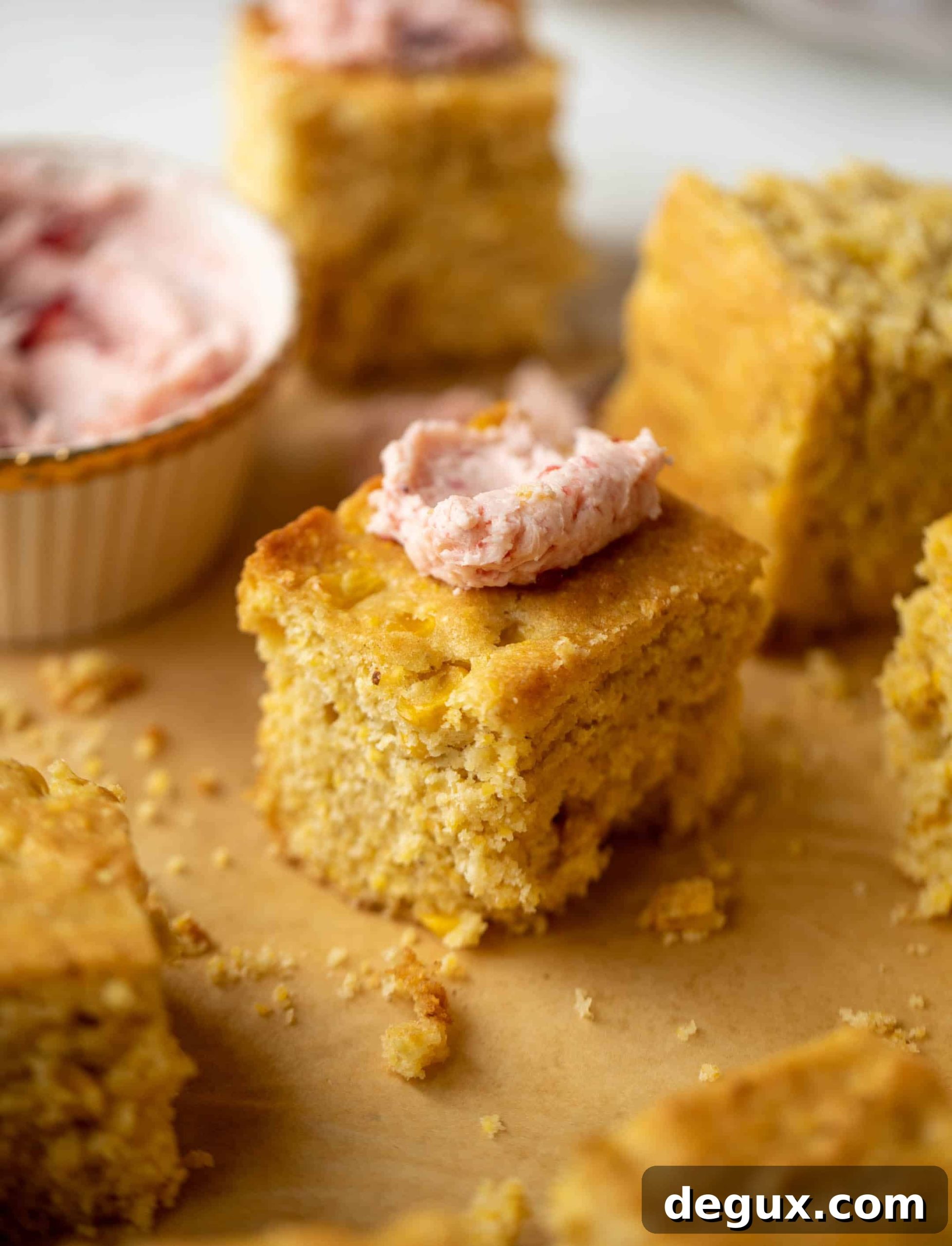 brown butter cornbread with cranberry butter