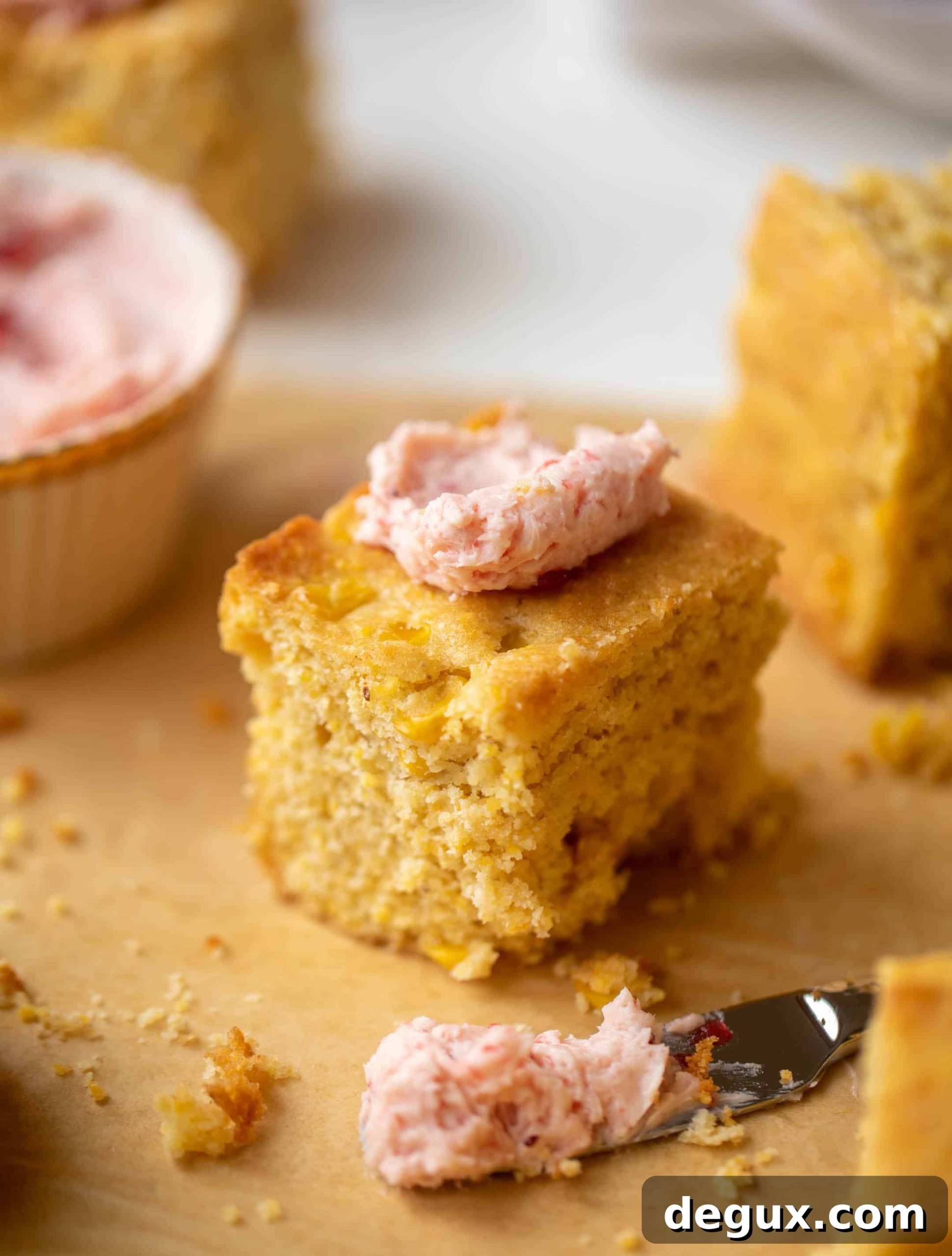 brown butter cornbread with cranberry butter
