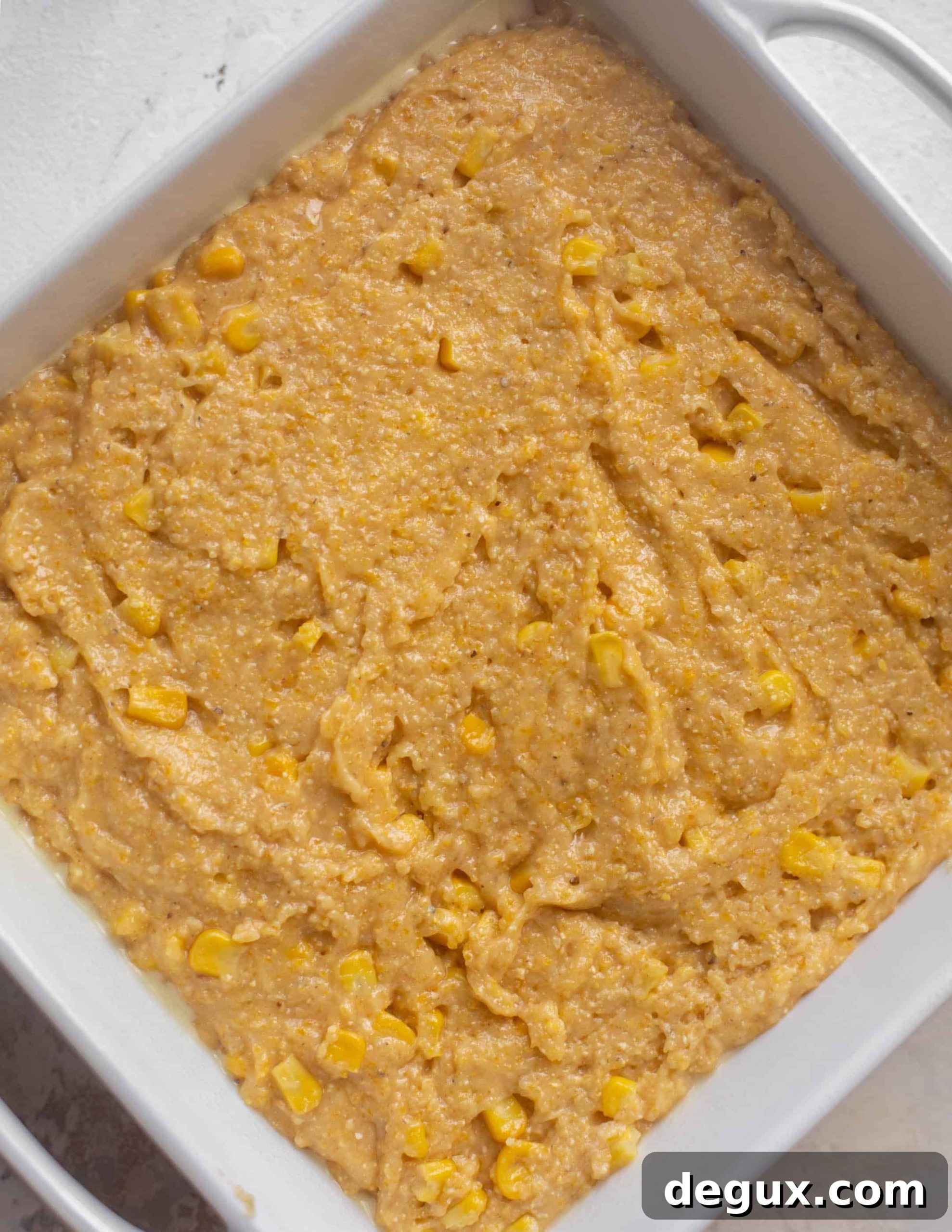 cornbread ready to bake