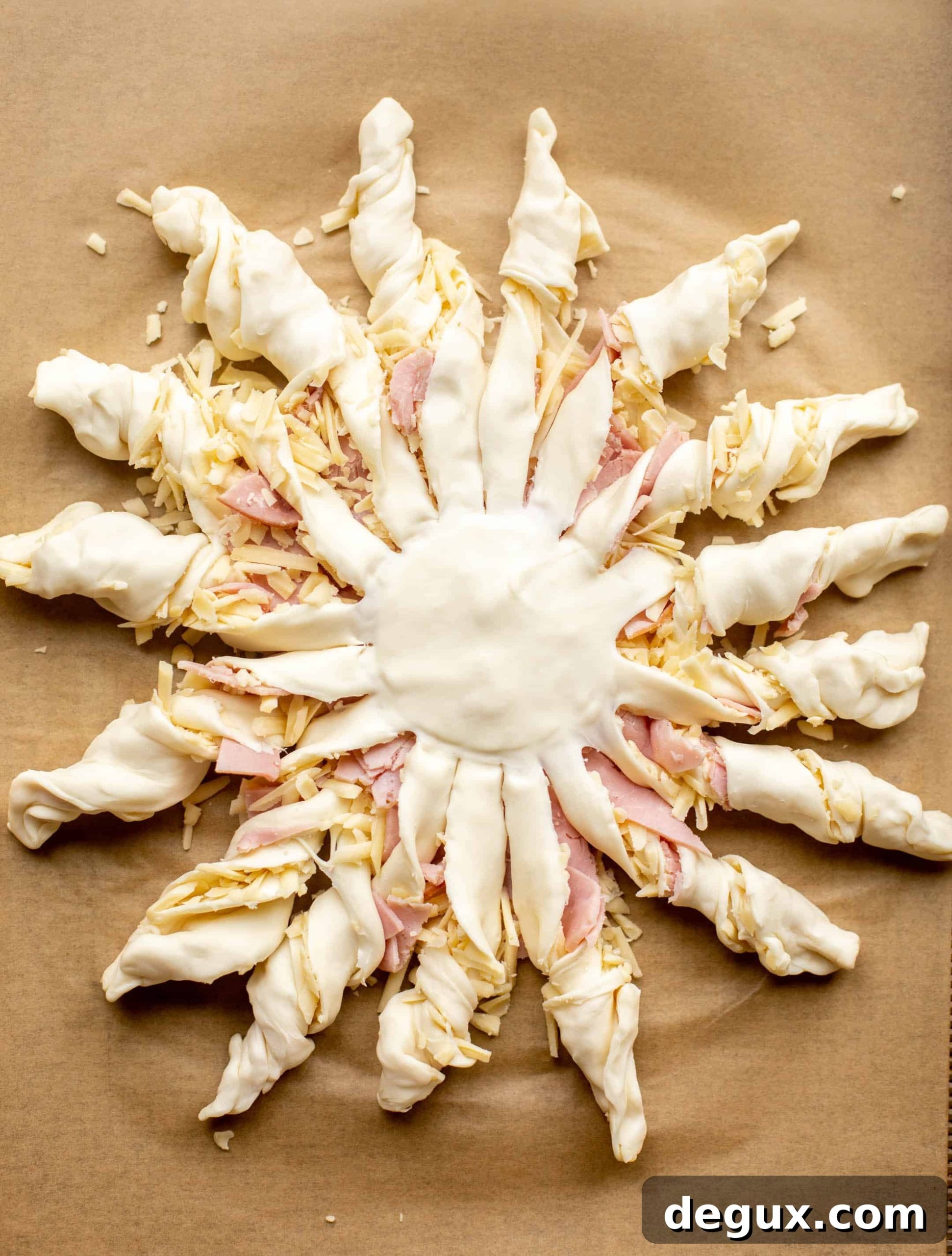 Ham & Swiss Puff Pastry Twists Recipe for Party Appetizers 5 ham and swiss puff pastry twists
