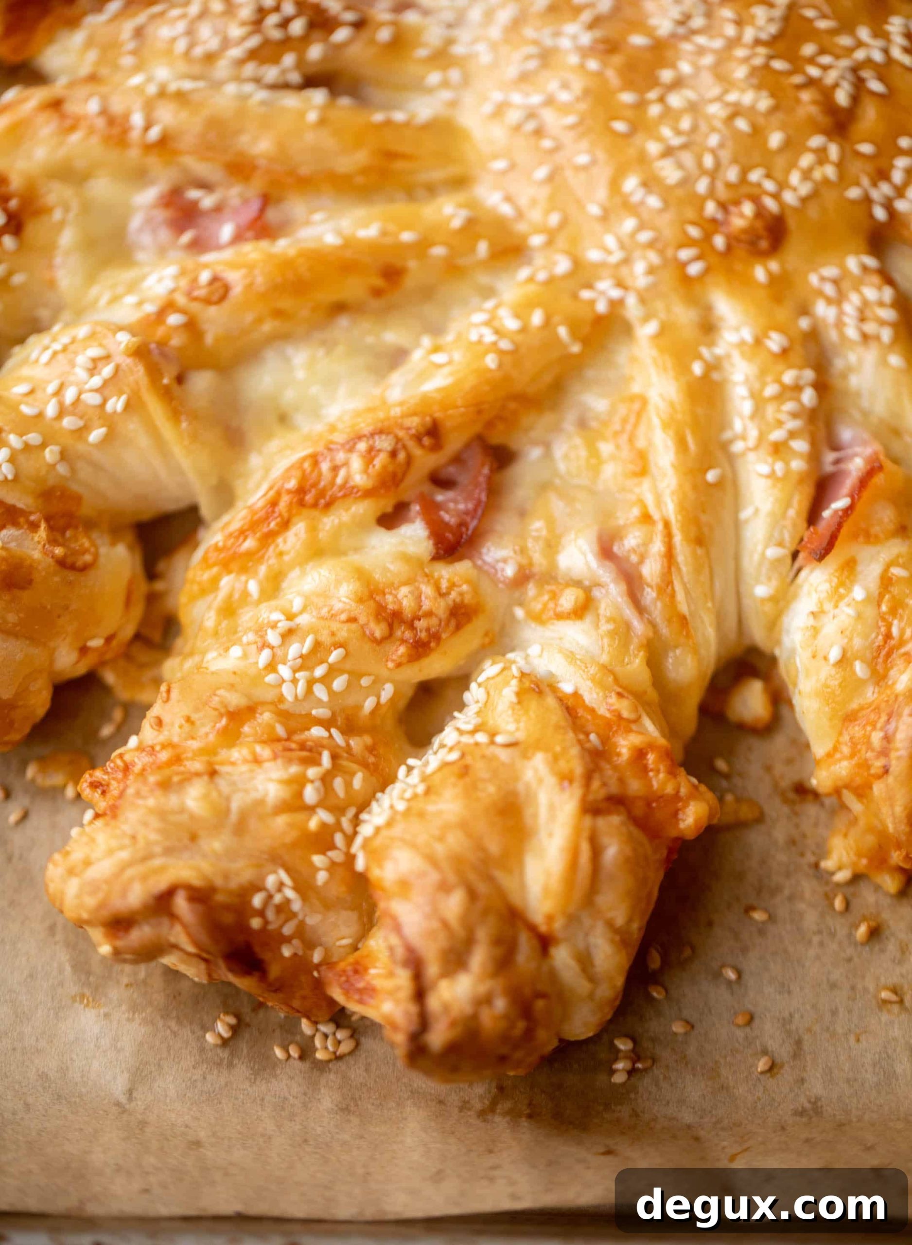 Ham & Swiss Puff Pastry Twists Recipe for Party Appetizers 8 ham and swiss puff pastry twists
