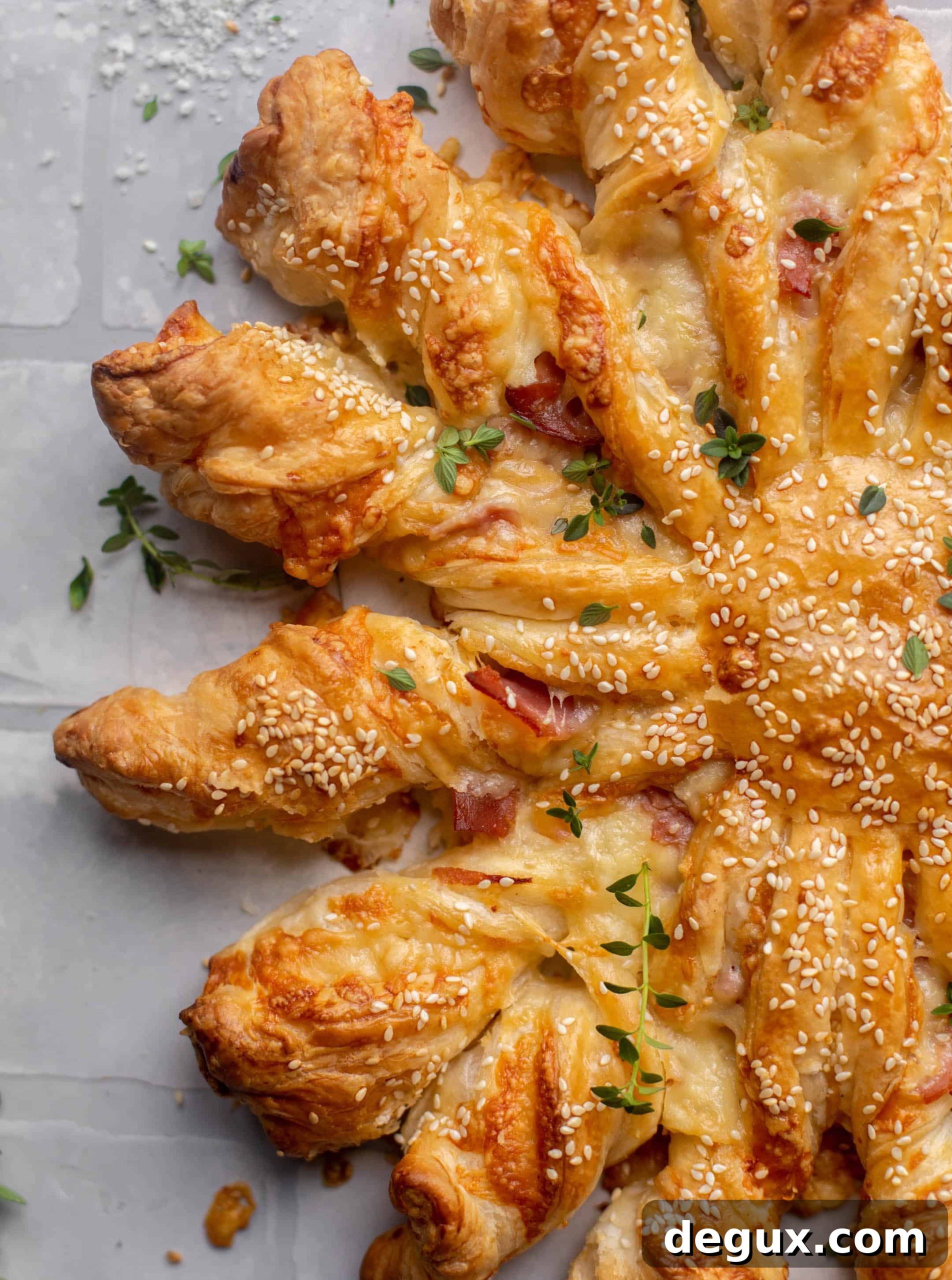 Ham & Swiss Puff Pastry Twists Recipe for Party Appetizers 9 ham and swiss puff pastry twists