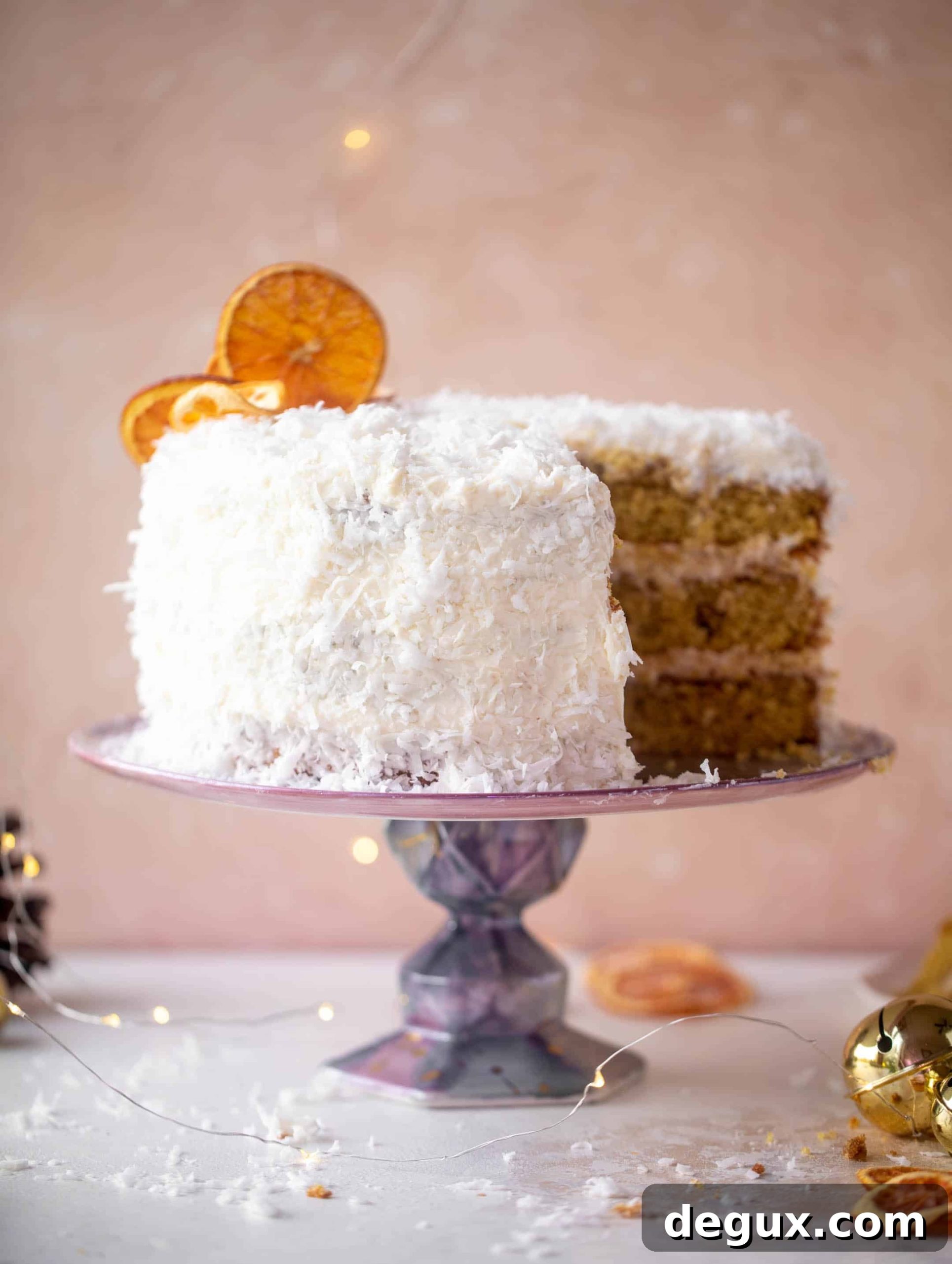 spiced orange snowball cake