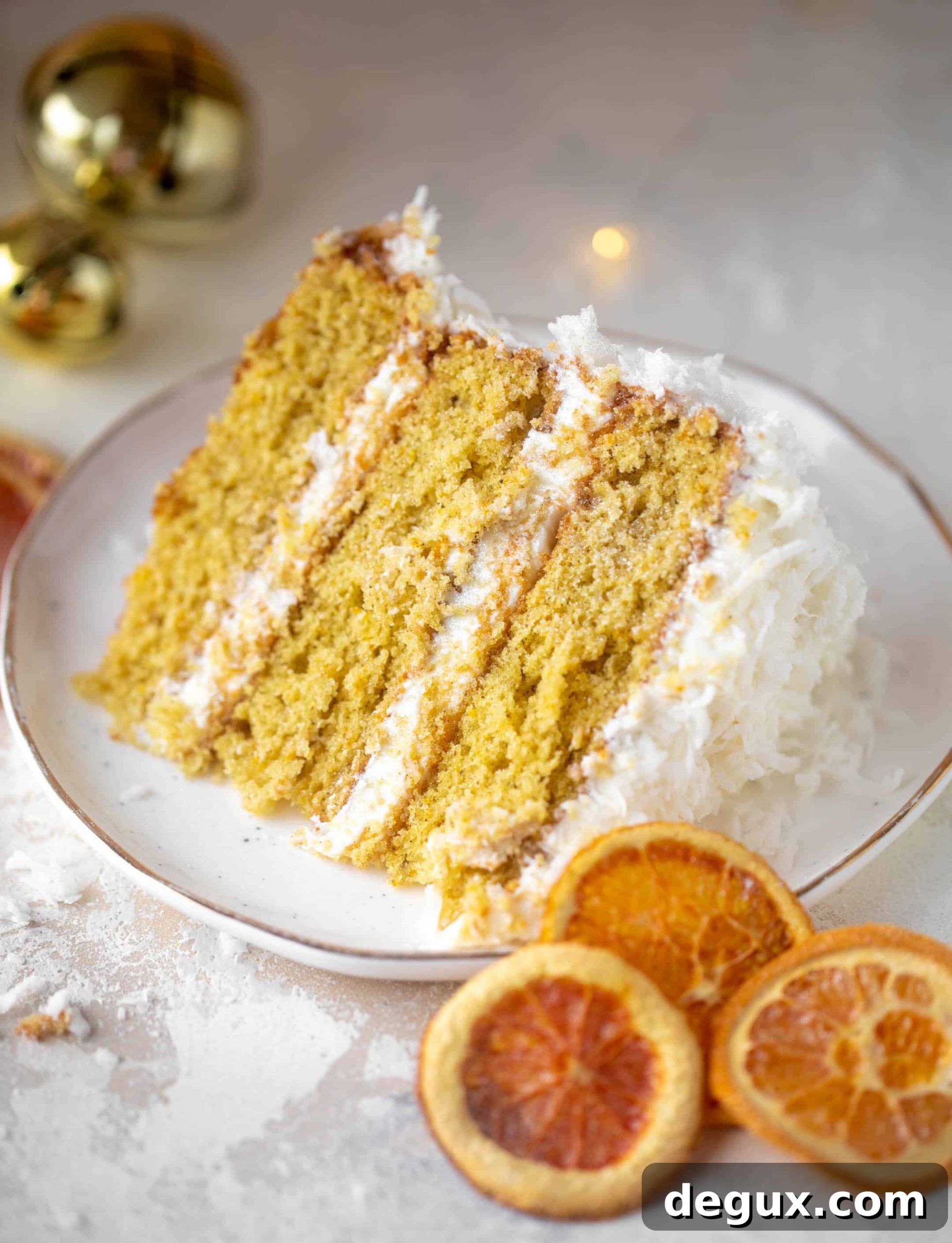 spiced orange snowball cake
