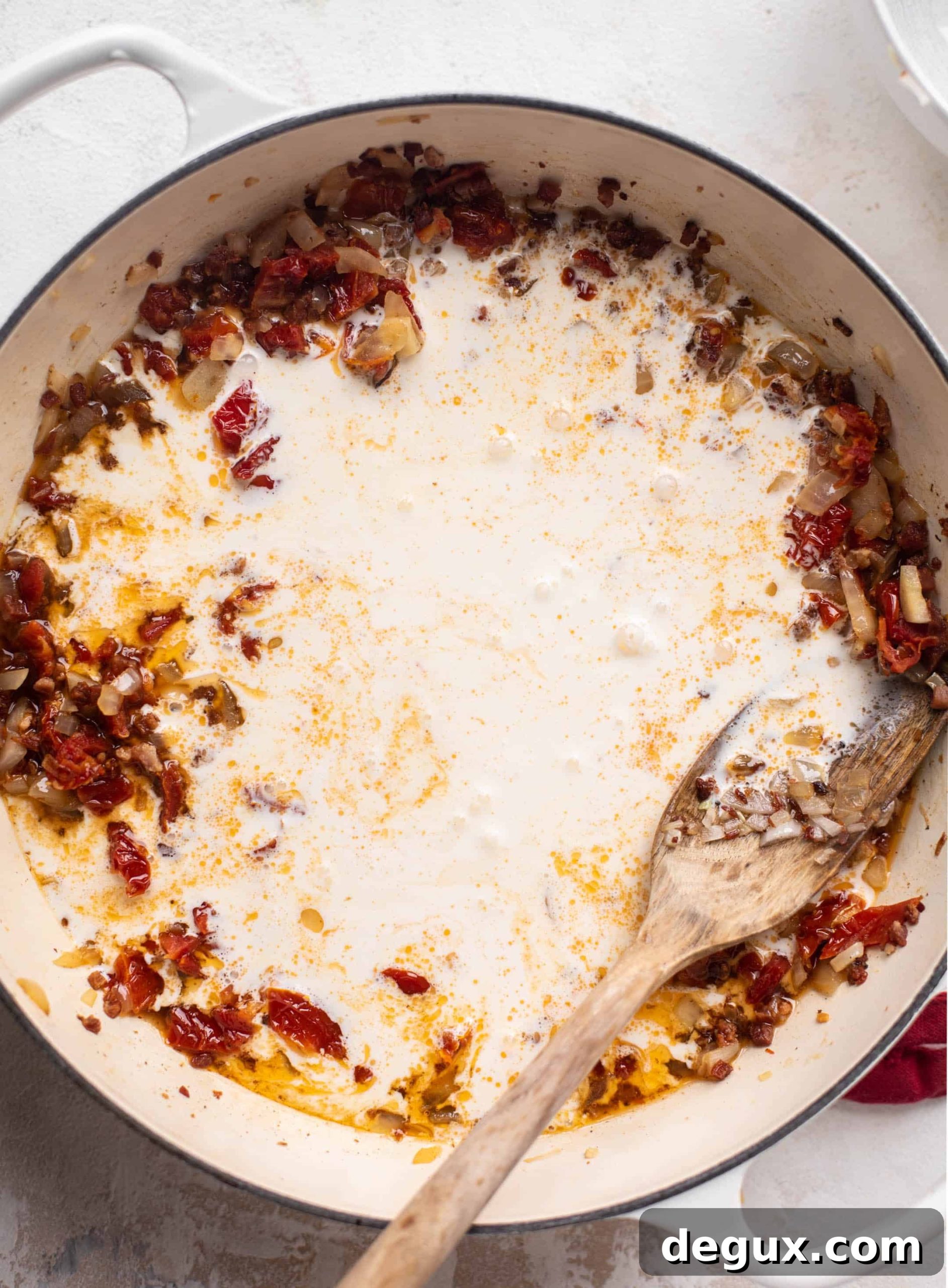 pancetta, onions and heavy cream