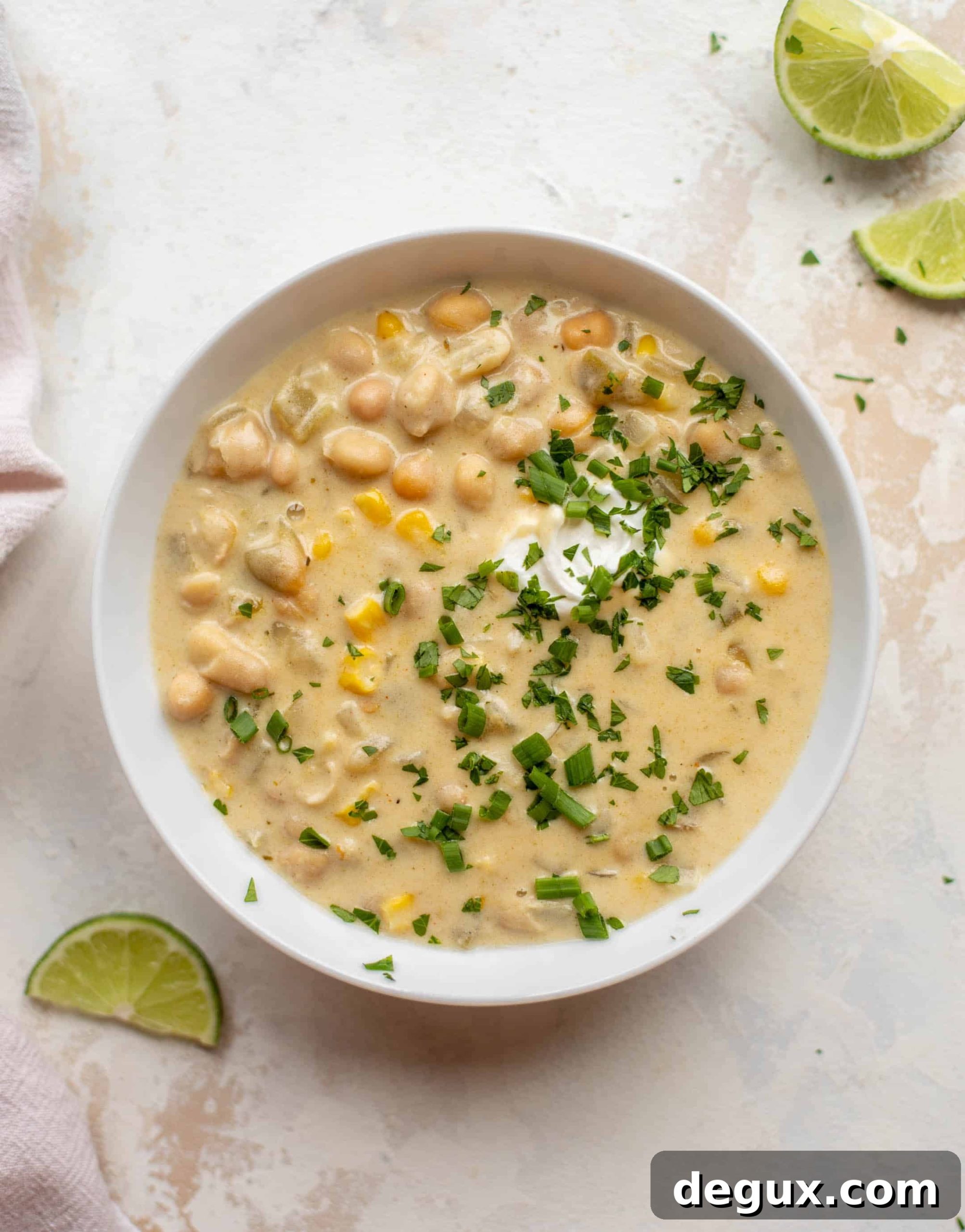 white chickpea chili