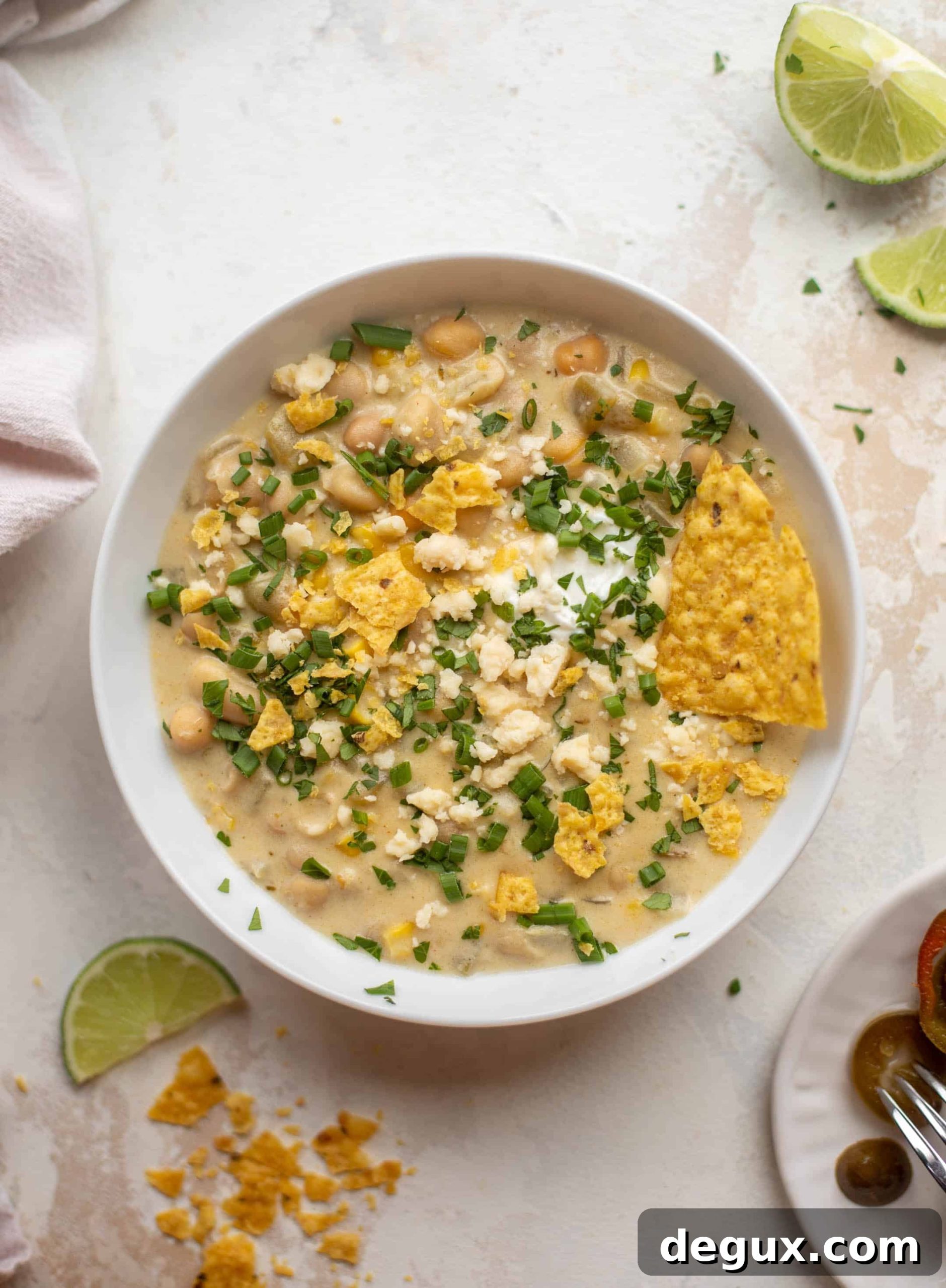 white chickpea chili
