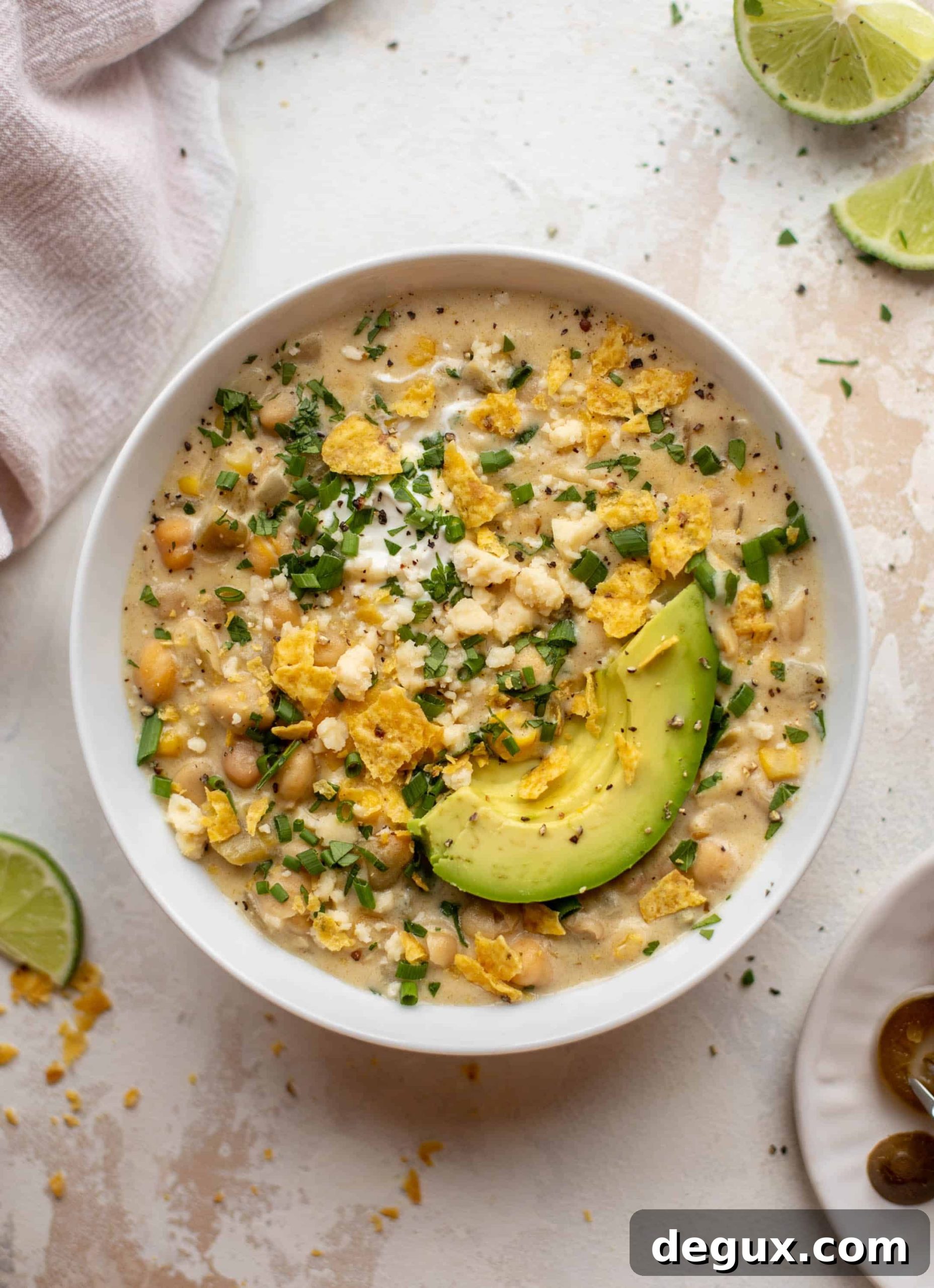 white chickpea chili