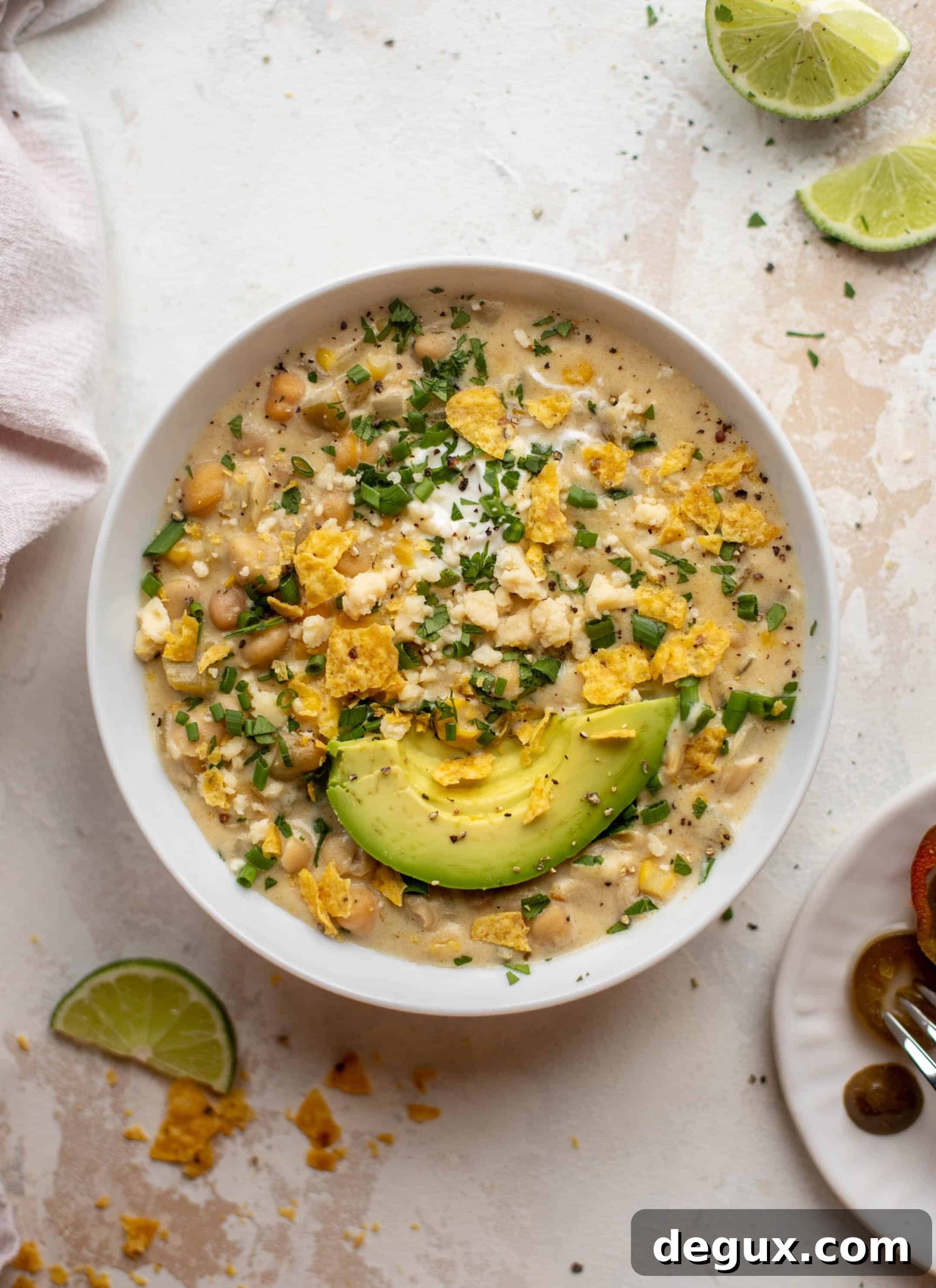white chickpea chili