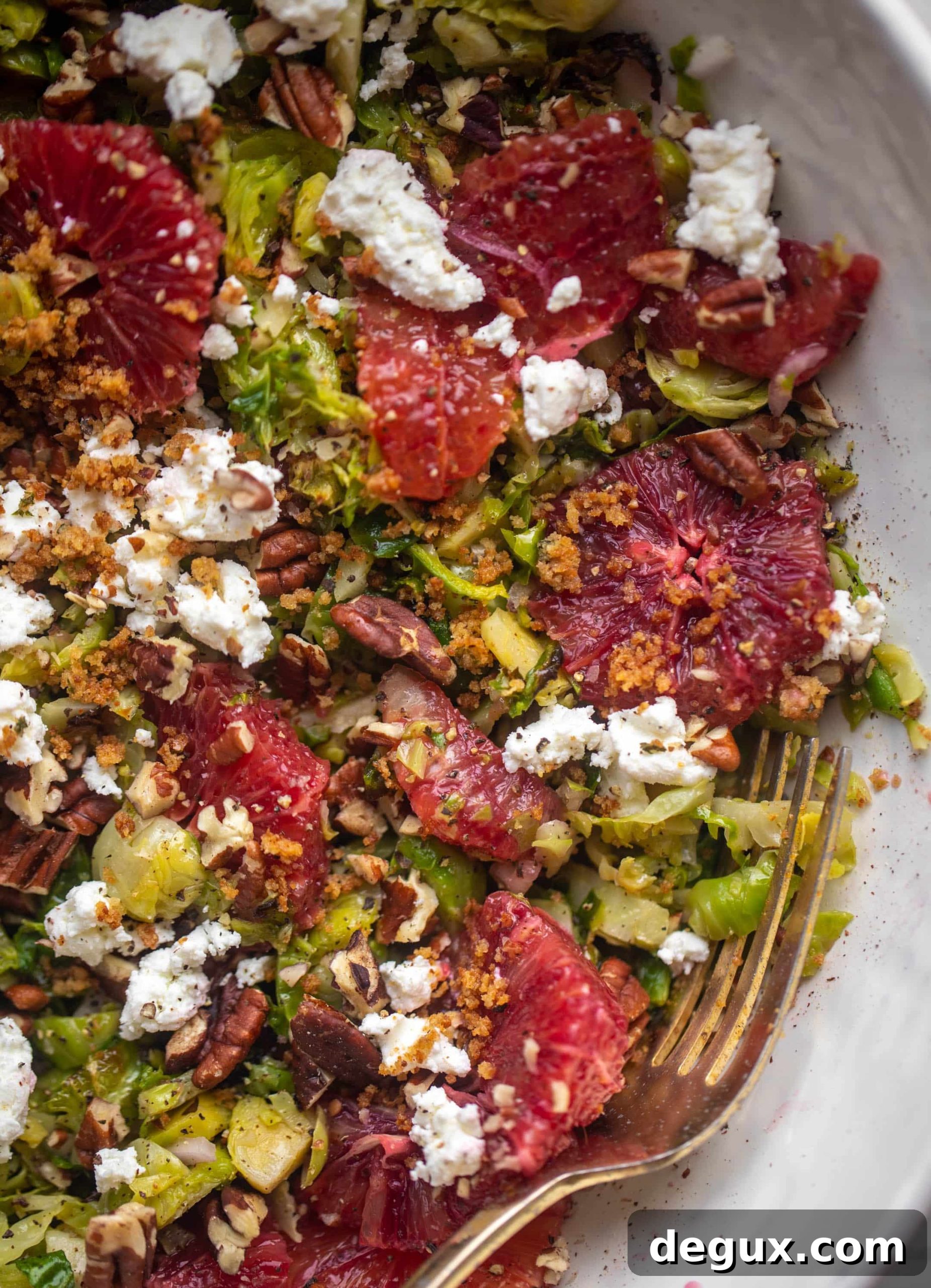 Crispy Brussels Sprout & Blood Orange Salad with Toasted Almonds 8 crispy brussels sprouts blood orange salad
