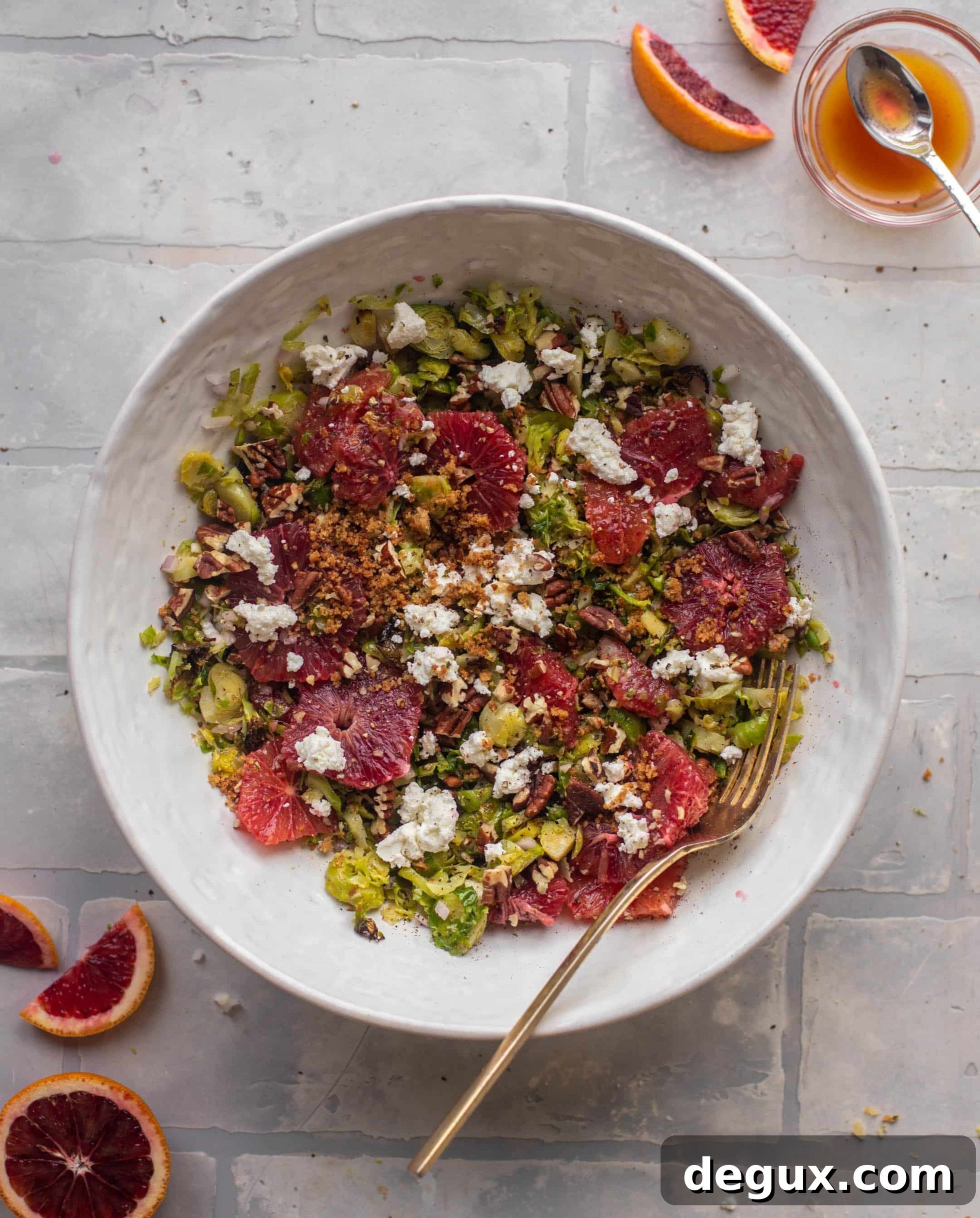 Crispy Brussels Sprout & Blood Orange Salad with Toasted Almonds 9 crispy brussels sprouts blood orange salad