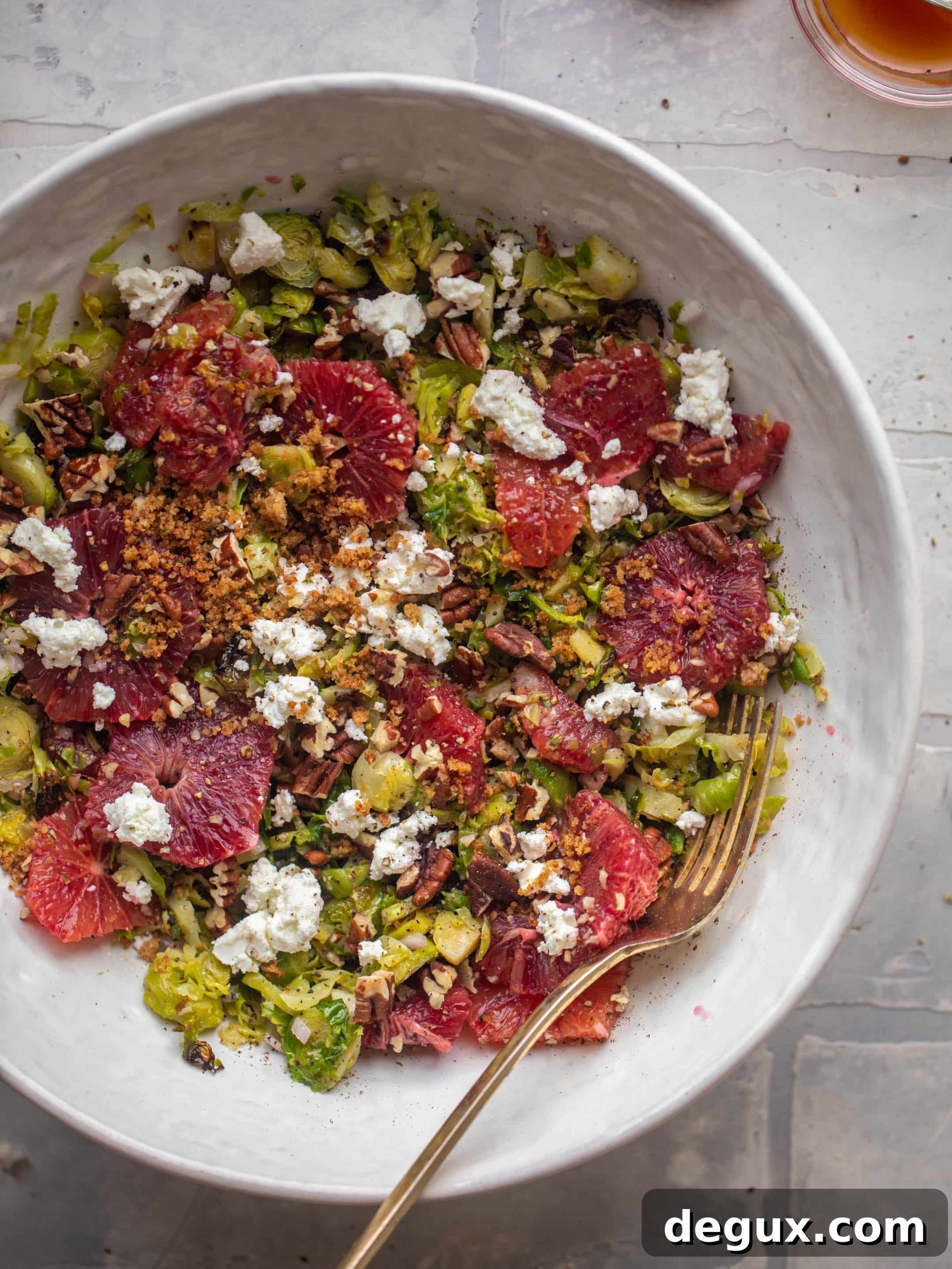 Crispy Brussels Sprout & Blood Orange Salad with Toasted Almonds 10 crispy brussels sprouts blood orange salad