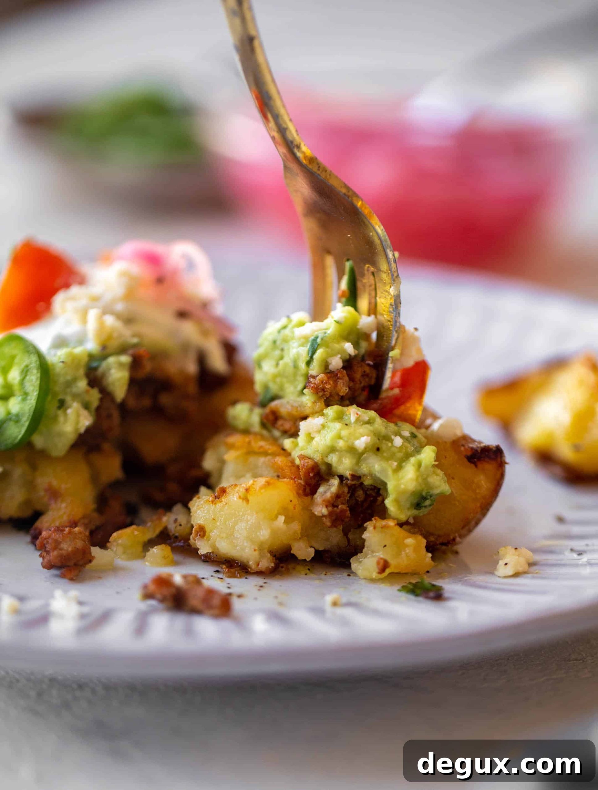 Taco-Seasoned Smashed Potatoes Recipe for Flavor-Packed Sides 3 a bite of taco smashed potatoes