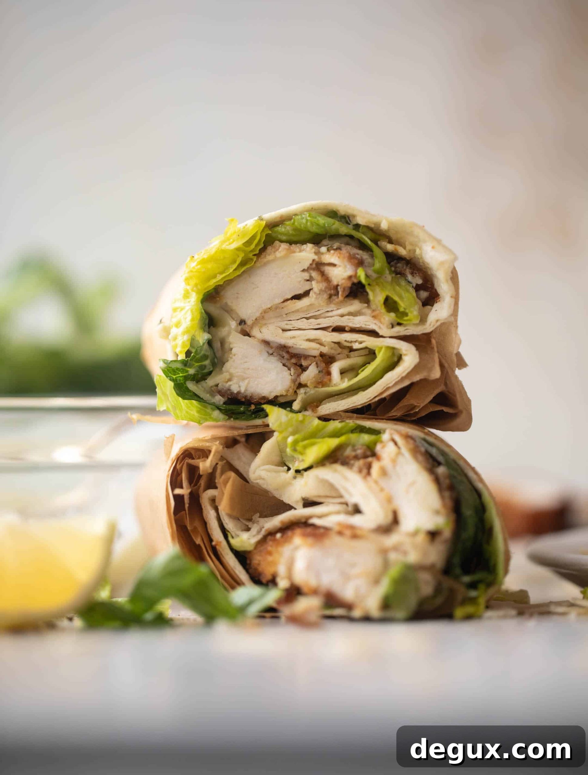 lemon chicken caesar wraps