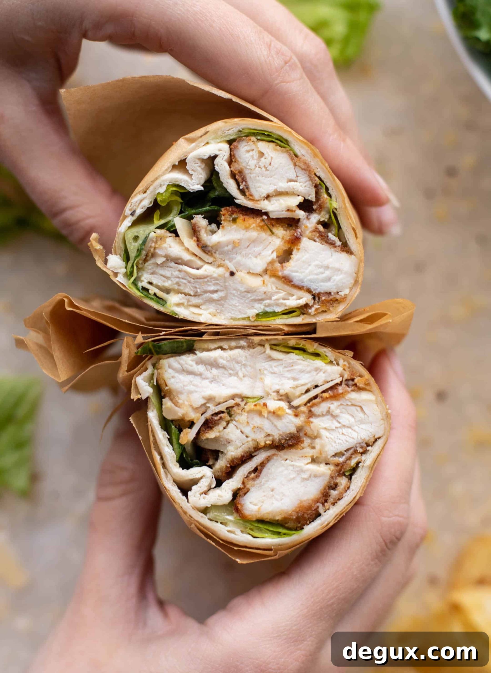 lemon chicken caesar wraps