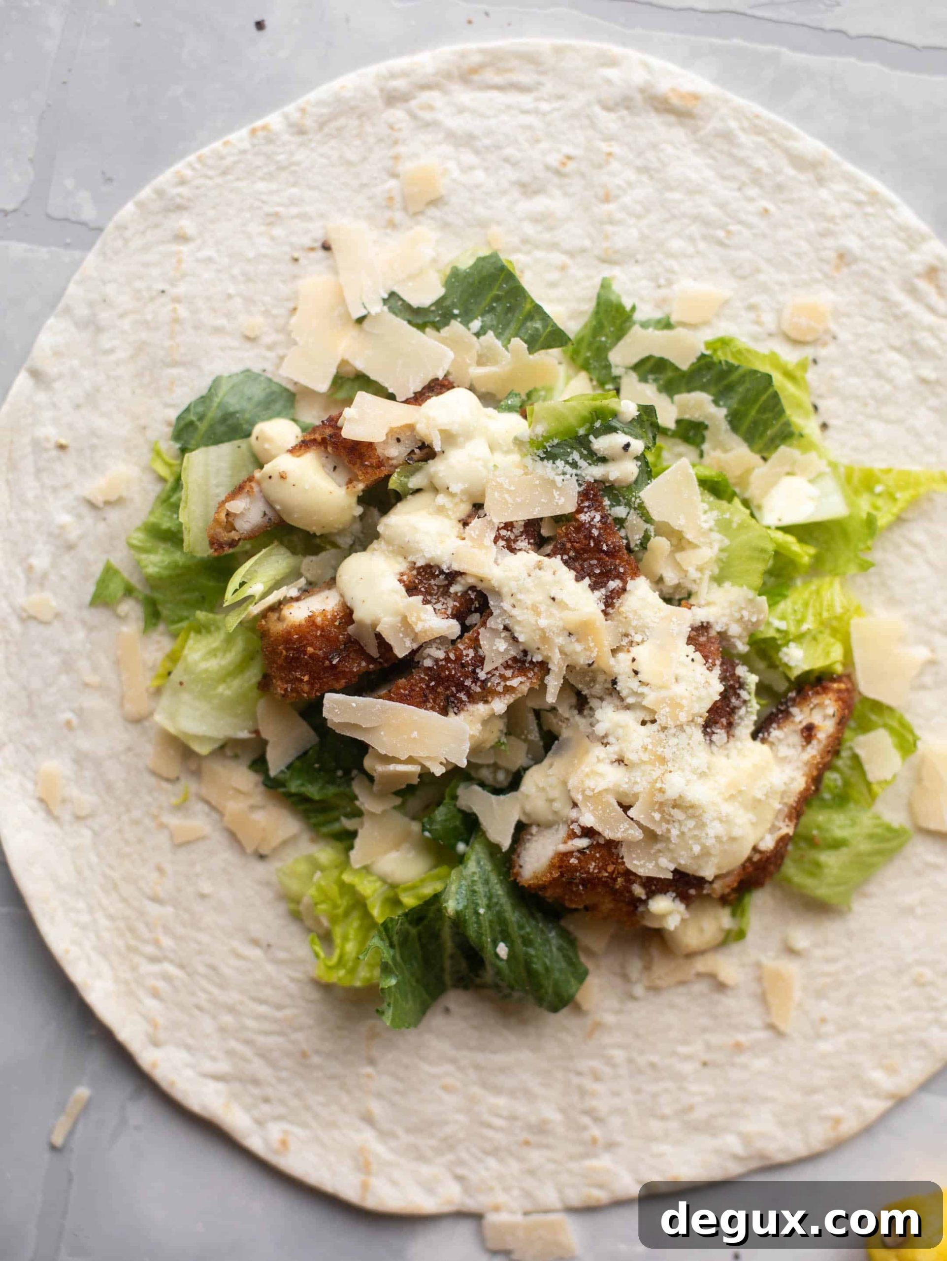 lemon chicken caesar wraps
