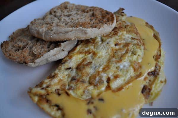 Caramelized Apple and Cheddar Omelet