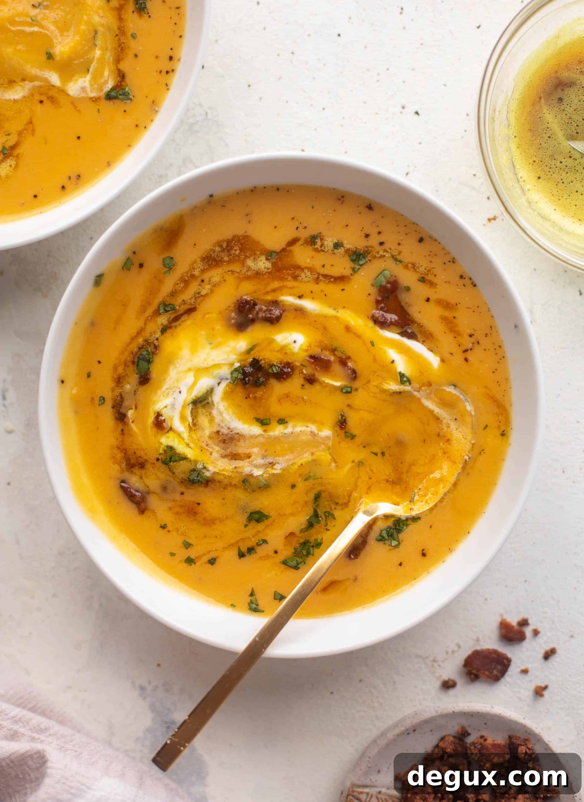 squash soup with curried brown butter